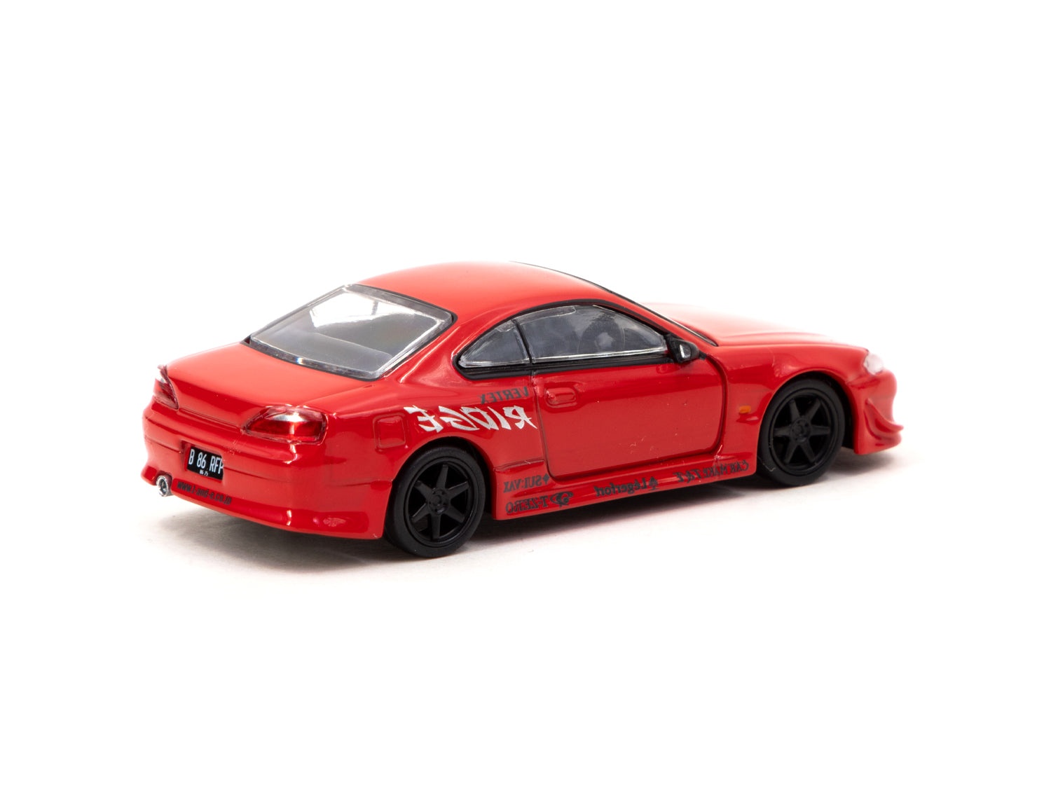 Tarmac Works 1/64 Scale VERTEX Nissan Silvia S15 Red Diecast Model Car - Indonesia Special Edition Collectible for Car Enthusiasts | Perfect for Display, Gifts, and Diecast Collections