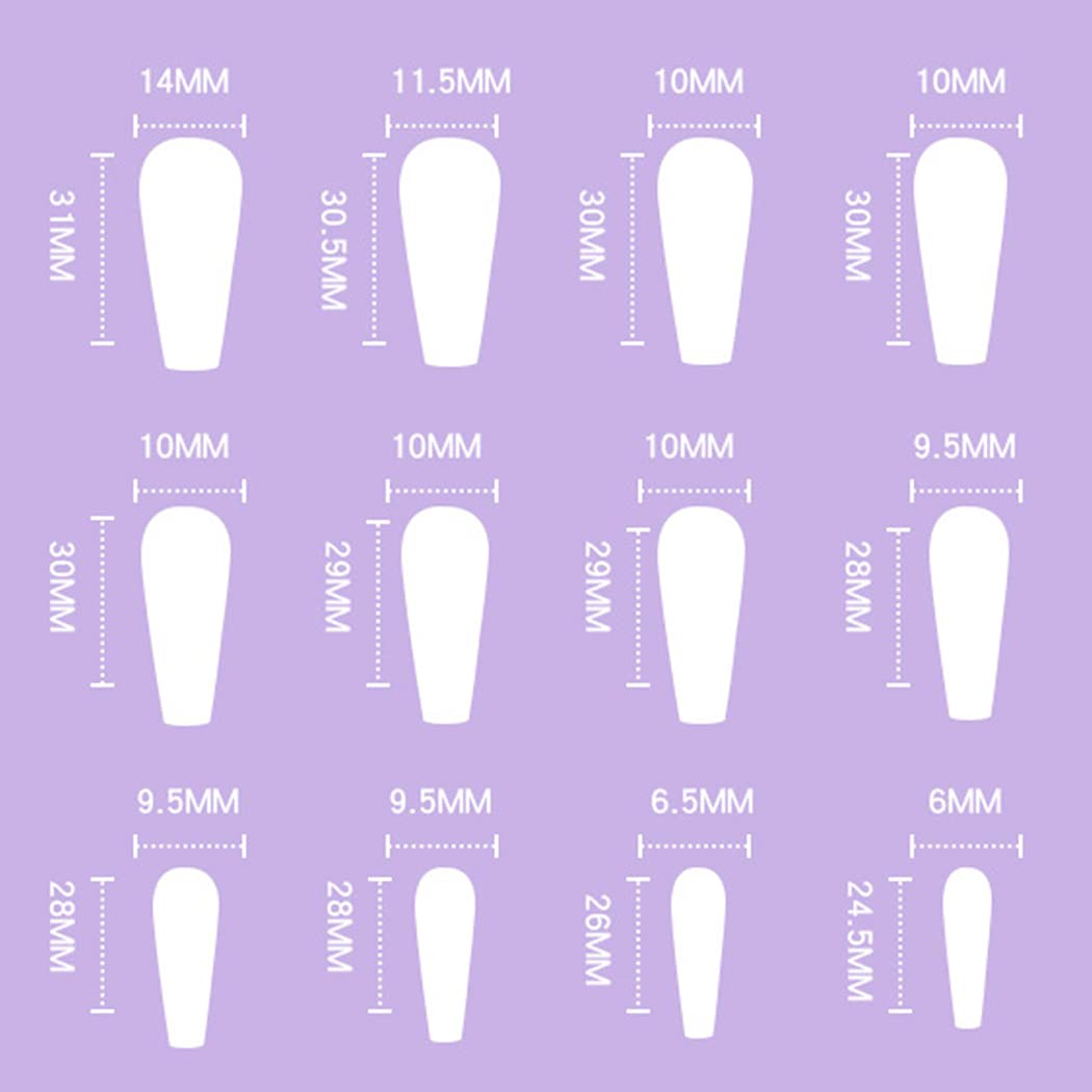 Black and White Geometric Line Art Press On Nails - Extra Long Coffin Ballerina Fake Nails with Glossy Finish - 24Pcs Full Cover Acrylic False Nails for Women & Girls (Style C) - Perfect for Parties, Weddings, and Special Occasions