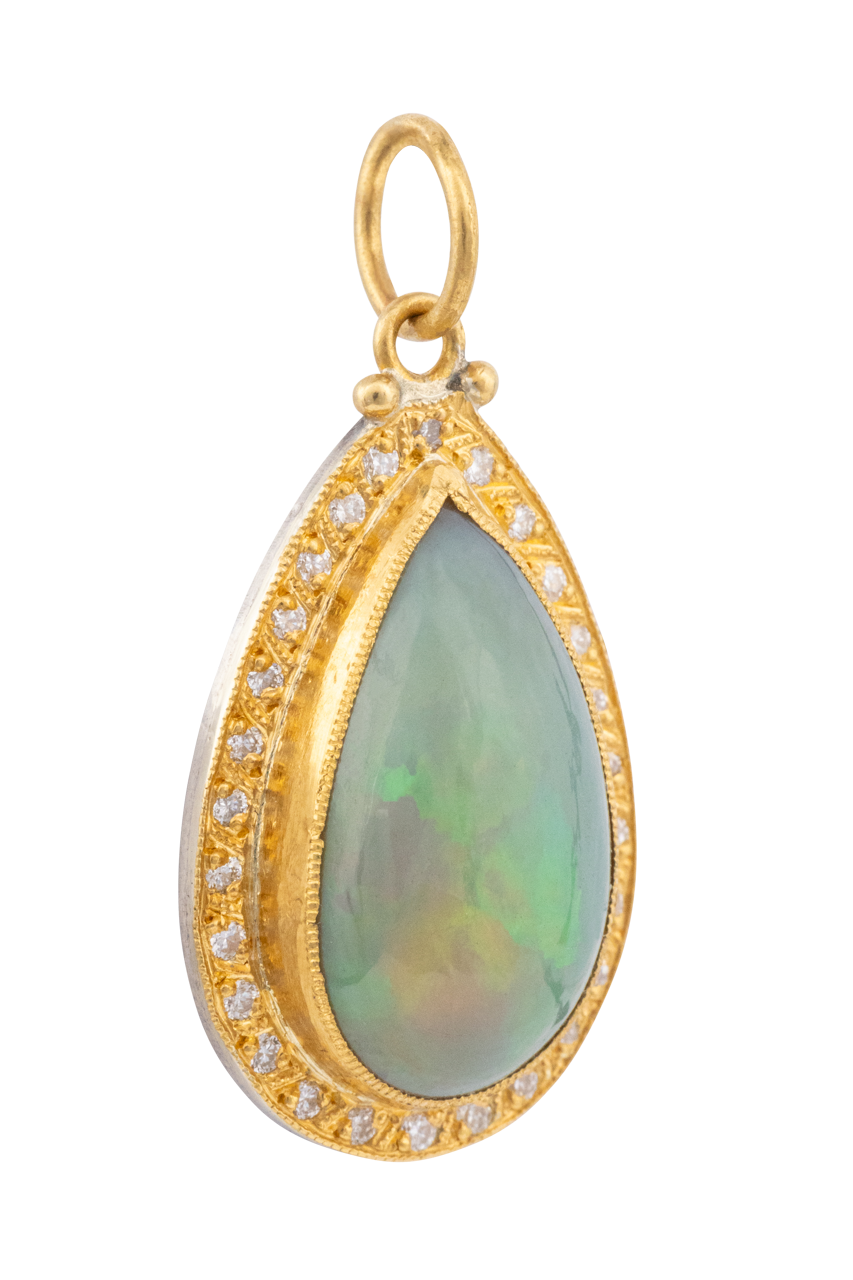 Exquisite Opal and Diamond Pendant Necklace - 925 Sterling Silver Jewelry for Women - Perfect Gift for Birthday, Anniversary & Valentine's Day - Elegant Necklace for Party, Wedding & Special Occasions
