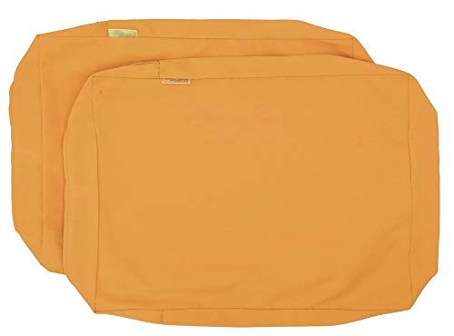 Sunflower Yellow Outdoor Waterproof Patio Chair Cushion Covers (24x16x4 Inches, Set of 2) - CozyLounge All-Weather Seat & Back Pillows for Garden, Poolside, Deck, and Porch Furniture