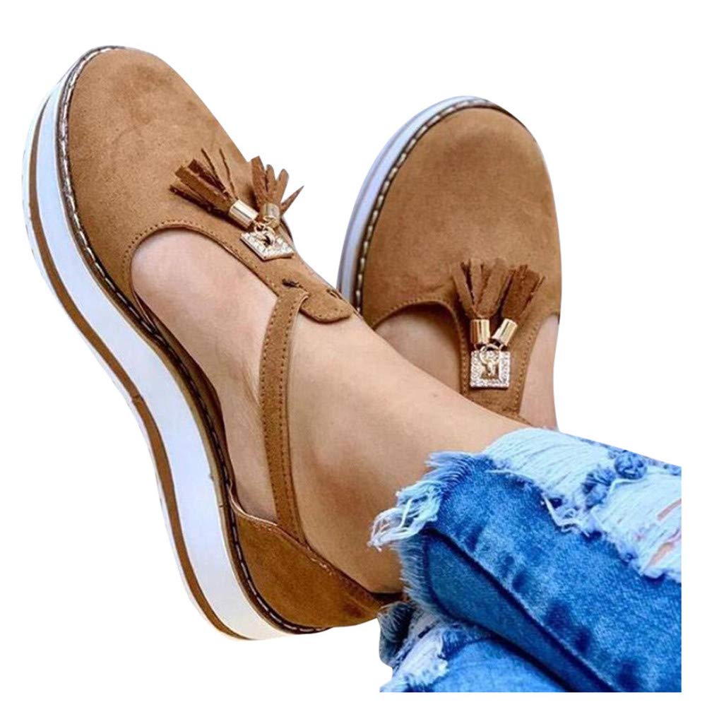 Quealent Women's Closed Toe Wedge Sandals with Ankle Strap - Comfortable Espadrille Heel Casual Shoes in Brown | Perfect for Summer Outings, Beach Vacations & Everyday Wear