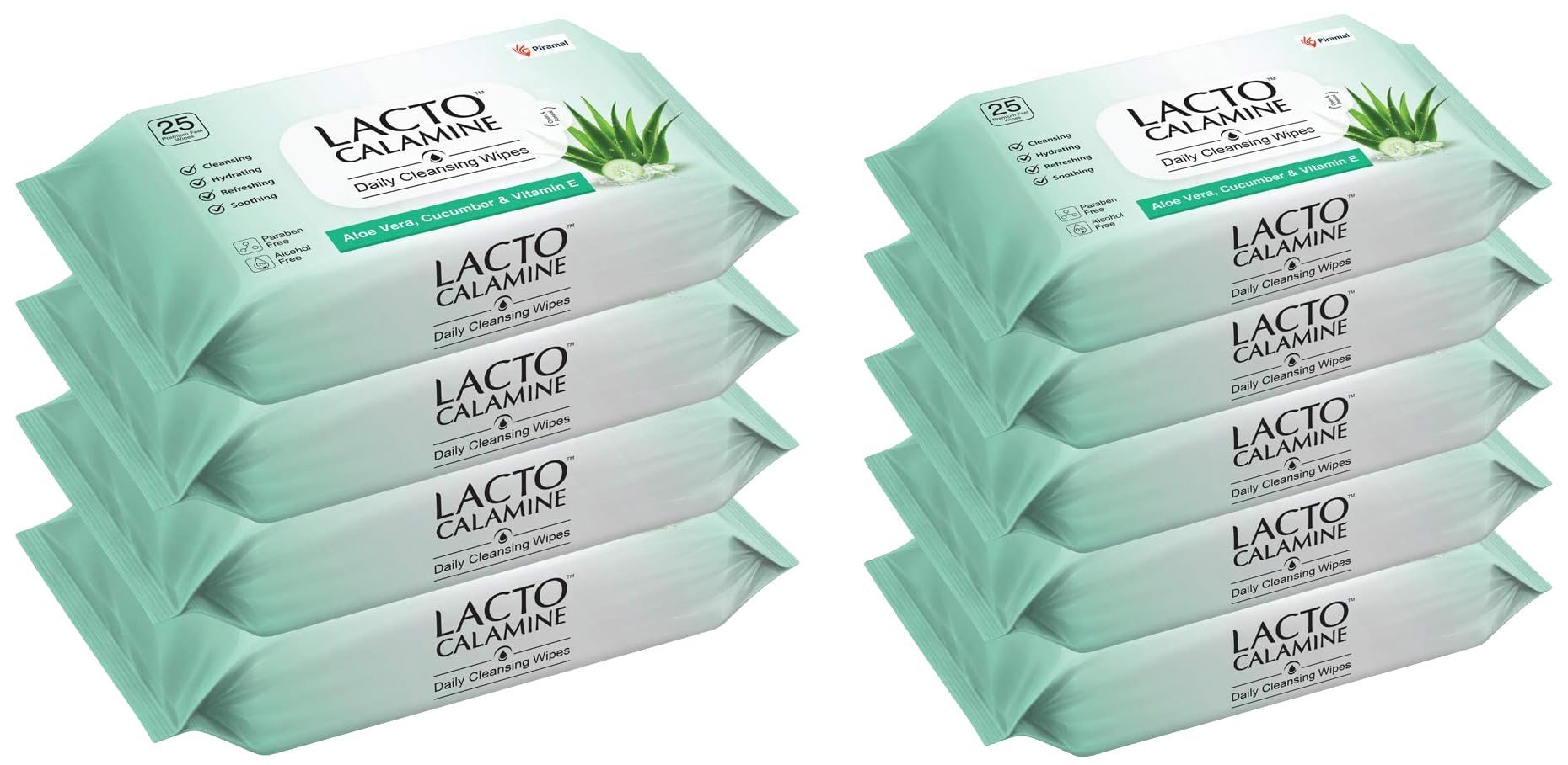 Lacto Calamine Daily Cleansing Face Wipes with Aloe Vera - Gentle Makeup Remover & Oil Control for Sensitive Skin - Perfect for Travel, Gym & On-the-Go Skincare