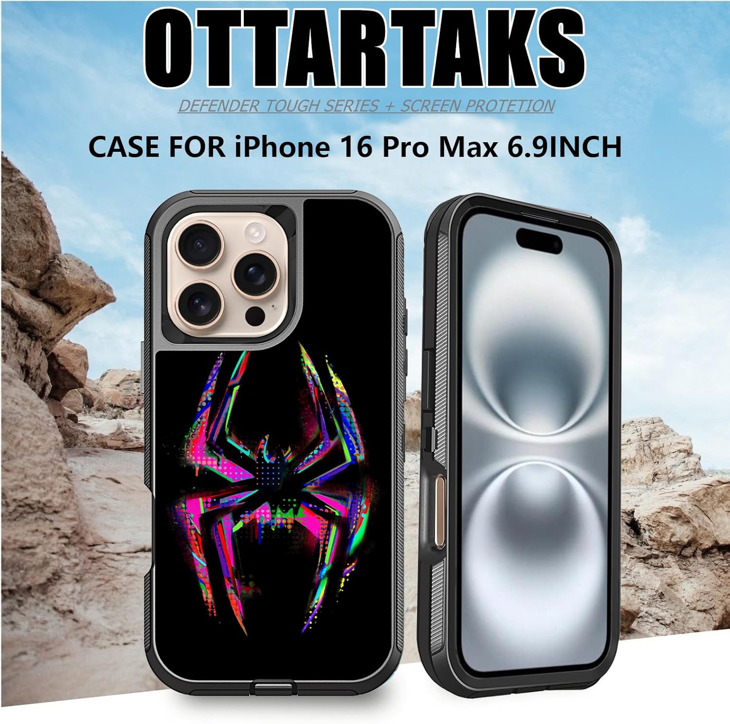 iPhone 16 Pro Max Case - Heavy Duty Shockproof Protective Cover with Military-Grade Drop Protection | Perfect for Outdoor Adventures, Construction Work & Extreme Sports