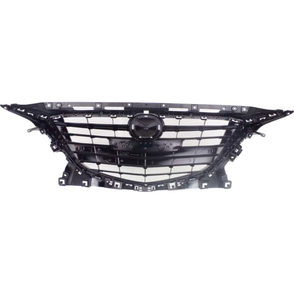 Black Plastic Grille Assembly for Mazda 3 & Mazda Sport 2014-2016 Models | Hatchback & Sedan Compatible | OEM MA1200196 BJE150712B | Upgrade Your Car's Front Styling for a Sporty Look