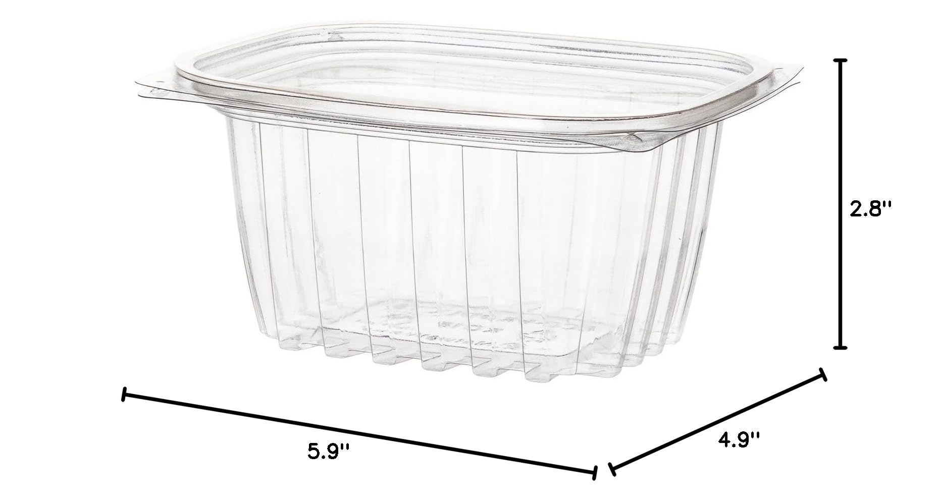 ECO-Friendly 16oz Clear Rectangular Compostable Deli Containers with Lids - 300 Pack | PLA Plant-Based Biodegradable Food Storage | Perfect for Meal Prep, Takeout, Catering & Restaurant Use