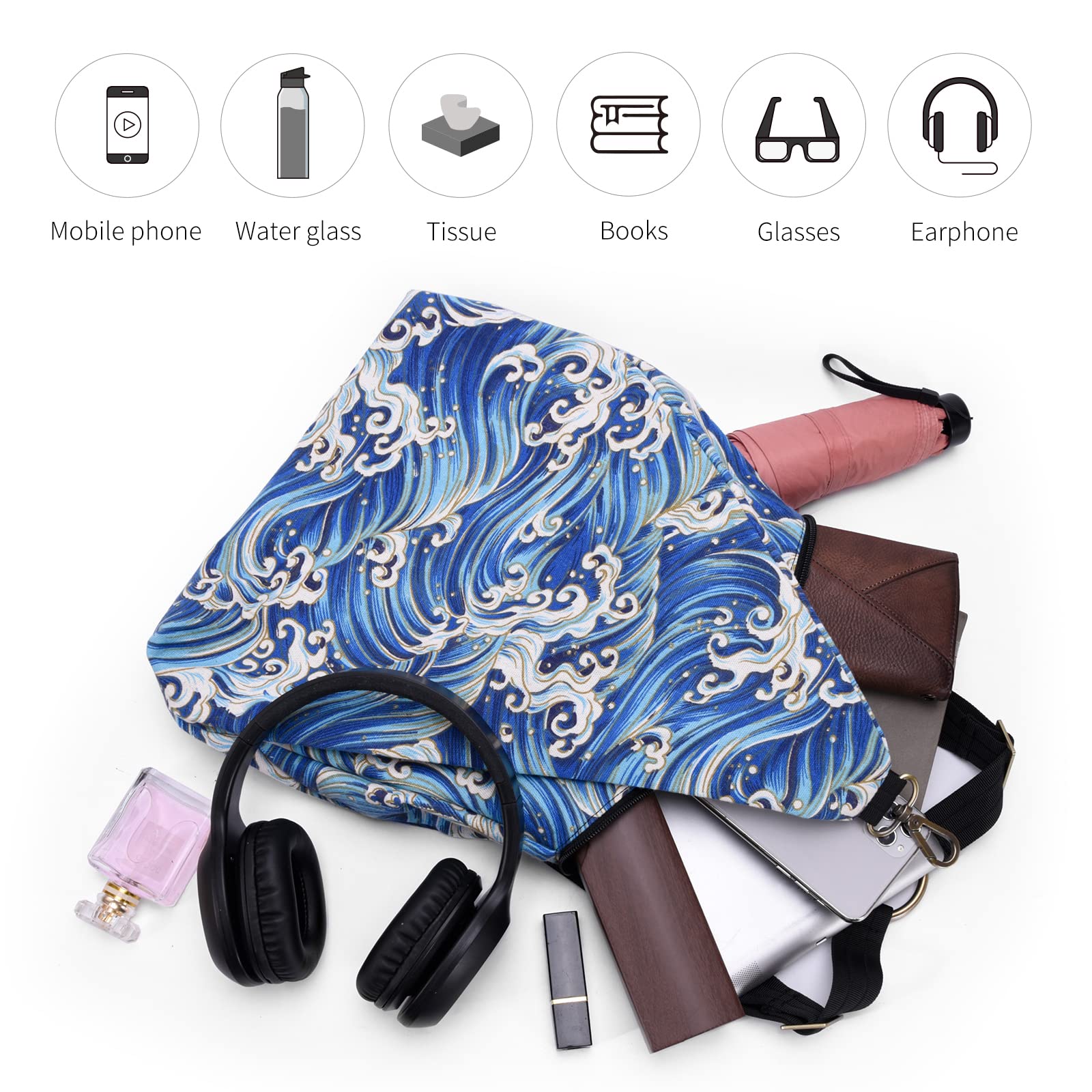 Black Butterfly Premium Women's Backpack - Bohemian Style Fashion Casual Daypack, Small Backpack Purse (13-inch, Blue) - Perfect for Travel, Work & College Campus