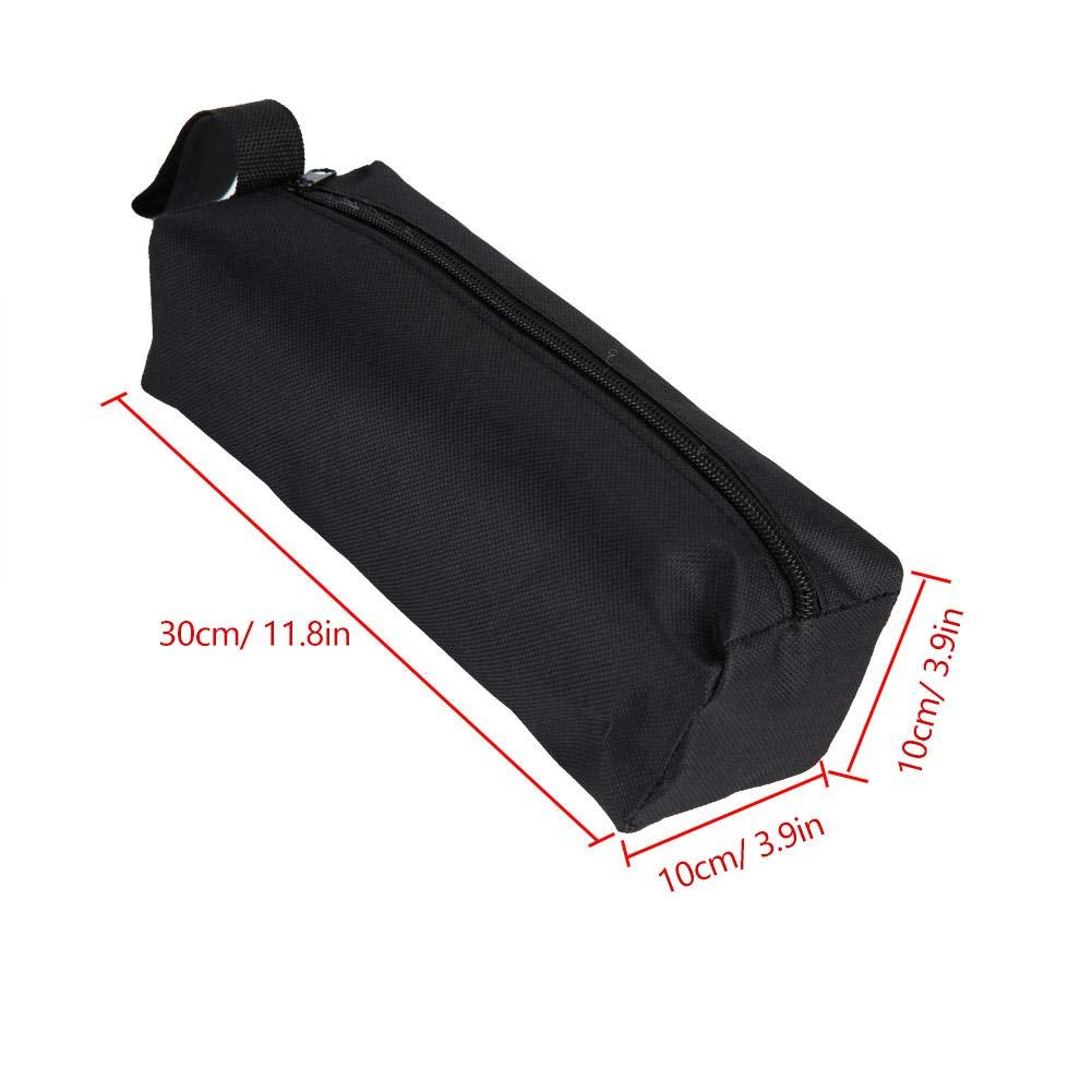 Heavy Duty Zipper Tool Pouch - Durable Construction & Electronics Organizer Bag for Artists, Travel Toiletries & Brush Storage - Perfect for DIY Projects, Work Tools & Travel Accessories (Black)