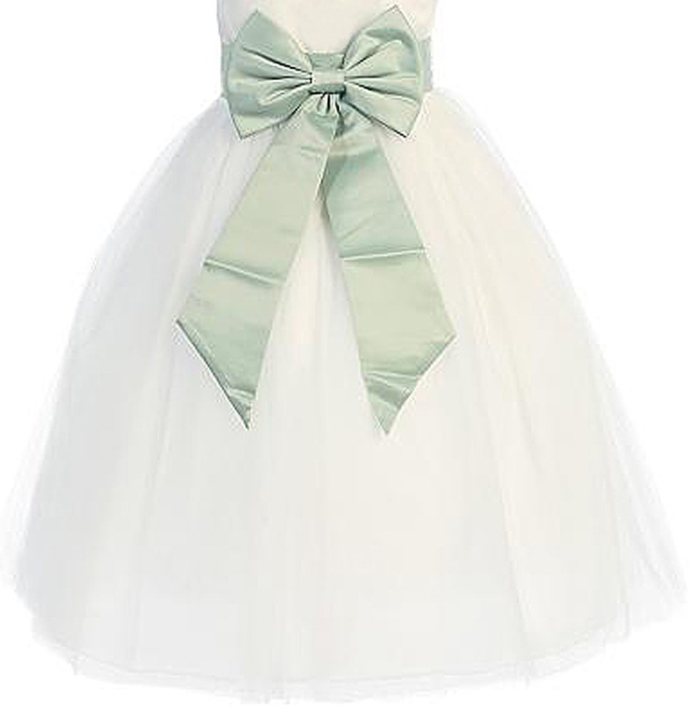 Adjustable Satin Preformed Bow Sash Belt for Girls - 14 Color Options (Infant to Teen) - Perfect for Birthday Parties, Pageants & Special Occasions