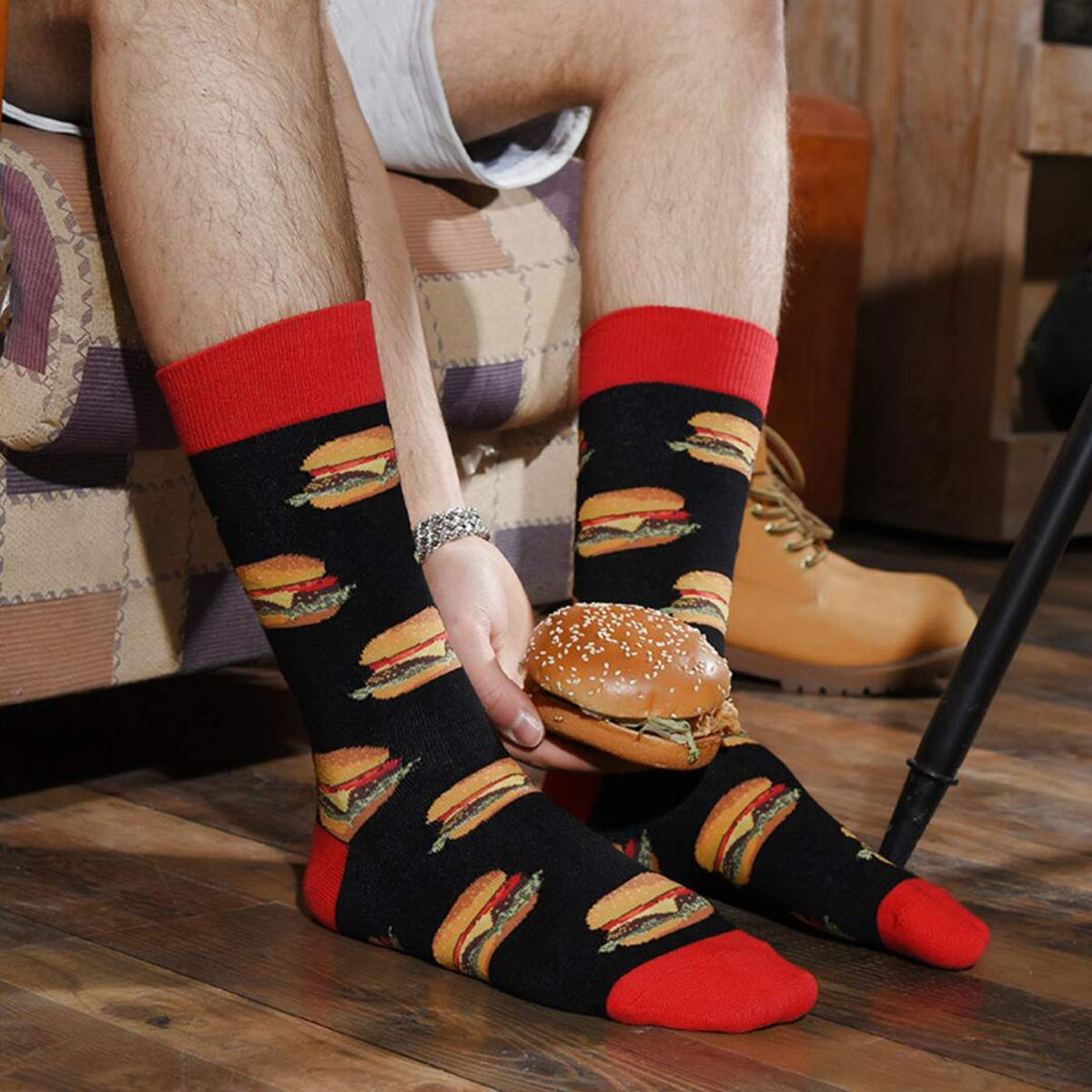 Funny Pattern Dress Socks for Men - Crazy Novelty Cotton Socks with Unique Designs - Perfect Gift for Him - Great for Office, Parties & Casual Wear