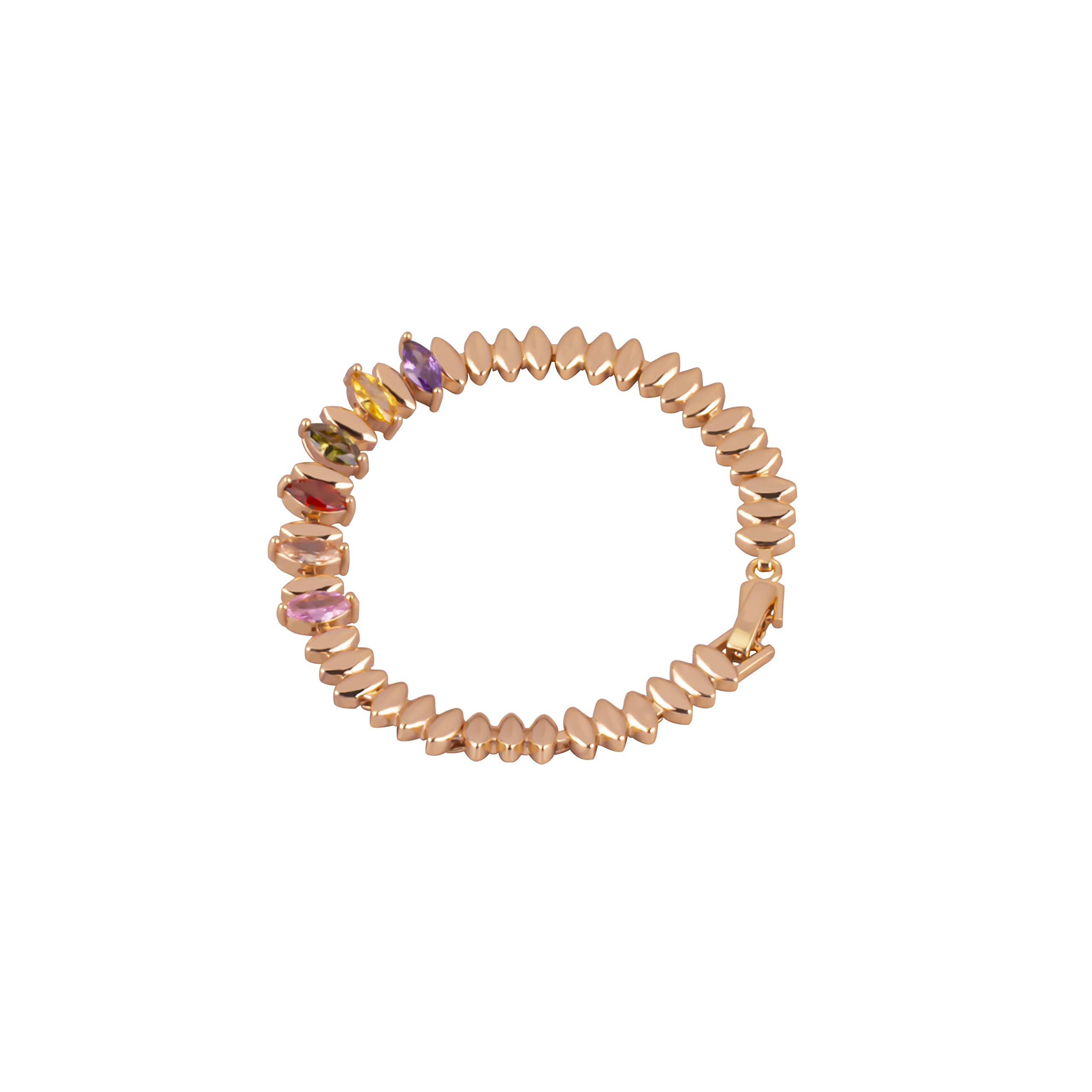 Elegant Gold Cubic Zirconia Tennis Bracelet for Women | Classic Gold-Tone CZ Bracelet | Perfect for Weddings, Parties & Special Occasions