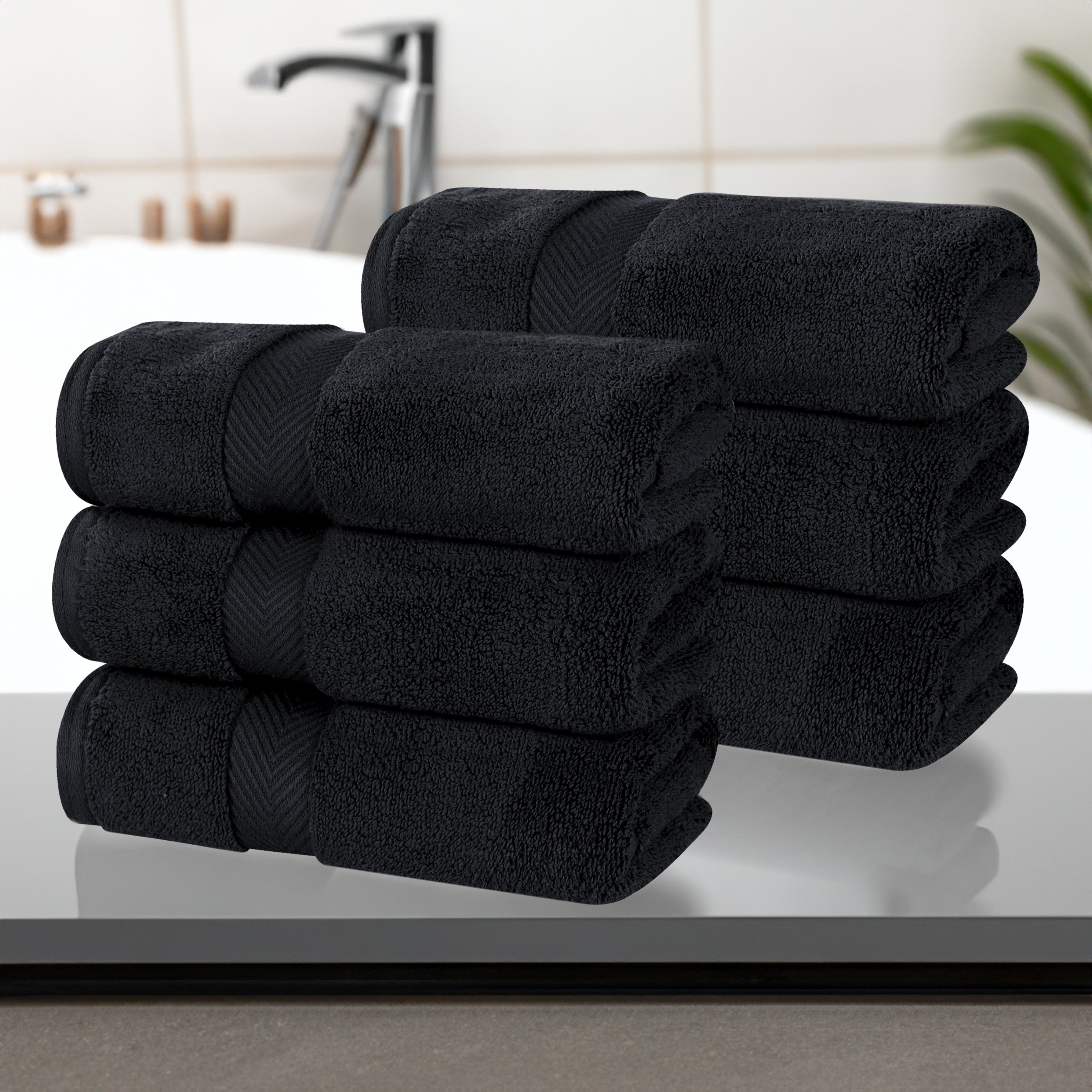 Premium 6-Pack Zero Twist Cotton Hand Towels - Ultra Soft, Highly Absorbent for Kitchen, Bathroom & Gym - Solid Color Home Essentials