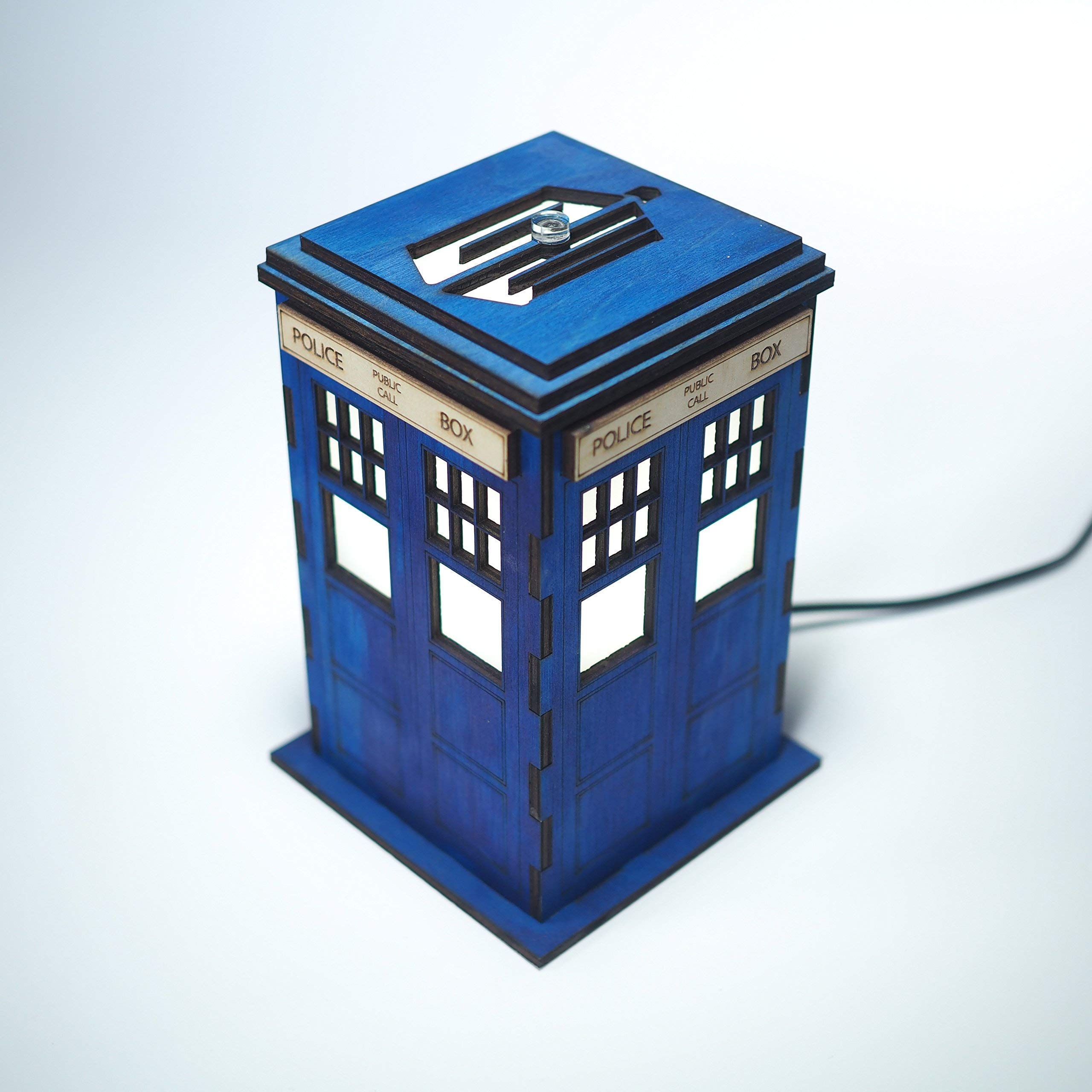 Blue Time Machine LED Desk Lamp - Personalized Night Light Gift for Kids, Teens & Adults - Perfect for Bedroom, Office & Study Room Decor