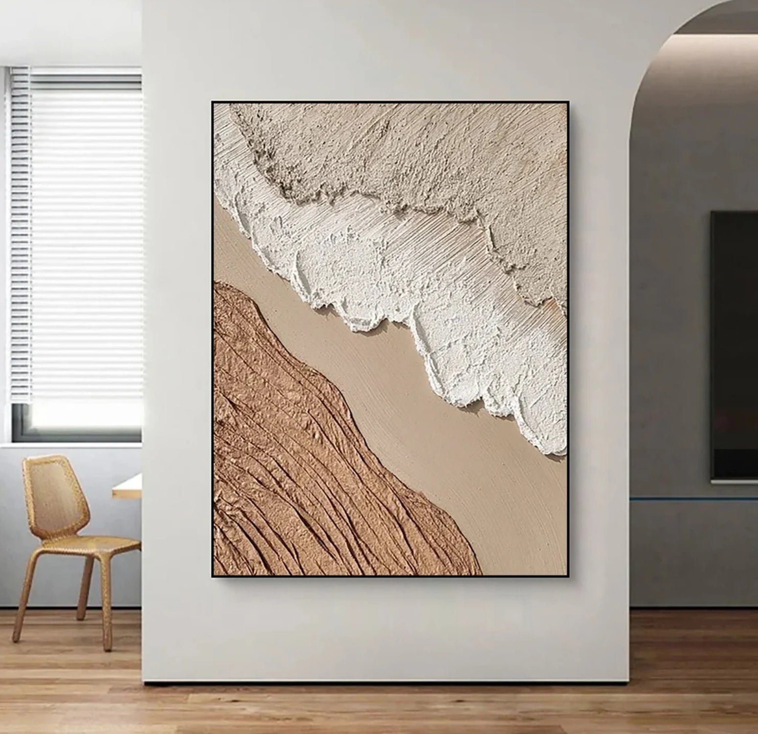 Beige & Brown Abstract Wall Art Print #BB141 - Modern Home Decor for Living Room, Bedroom & Office