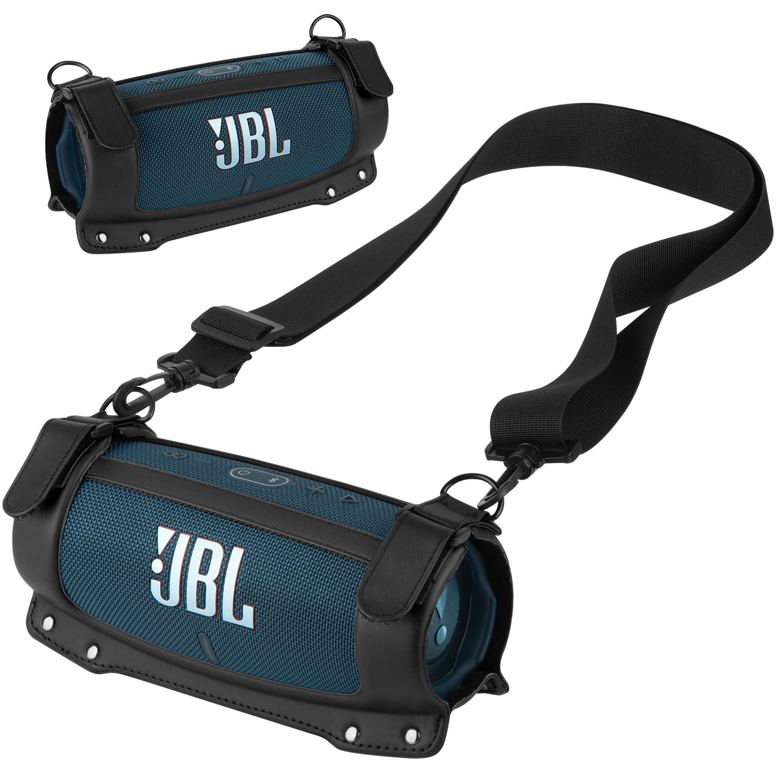 JBL Charge 4/Charge 5 Speaker Case - Waterproof EVA Travel Carrying Bag with Adjustable Shoulder Strap - Protective Cover for Outdoor, Beach, Camping & Travel (Black)