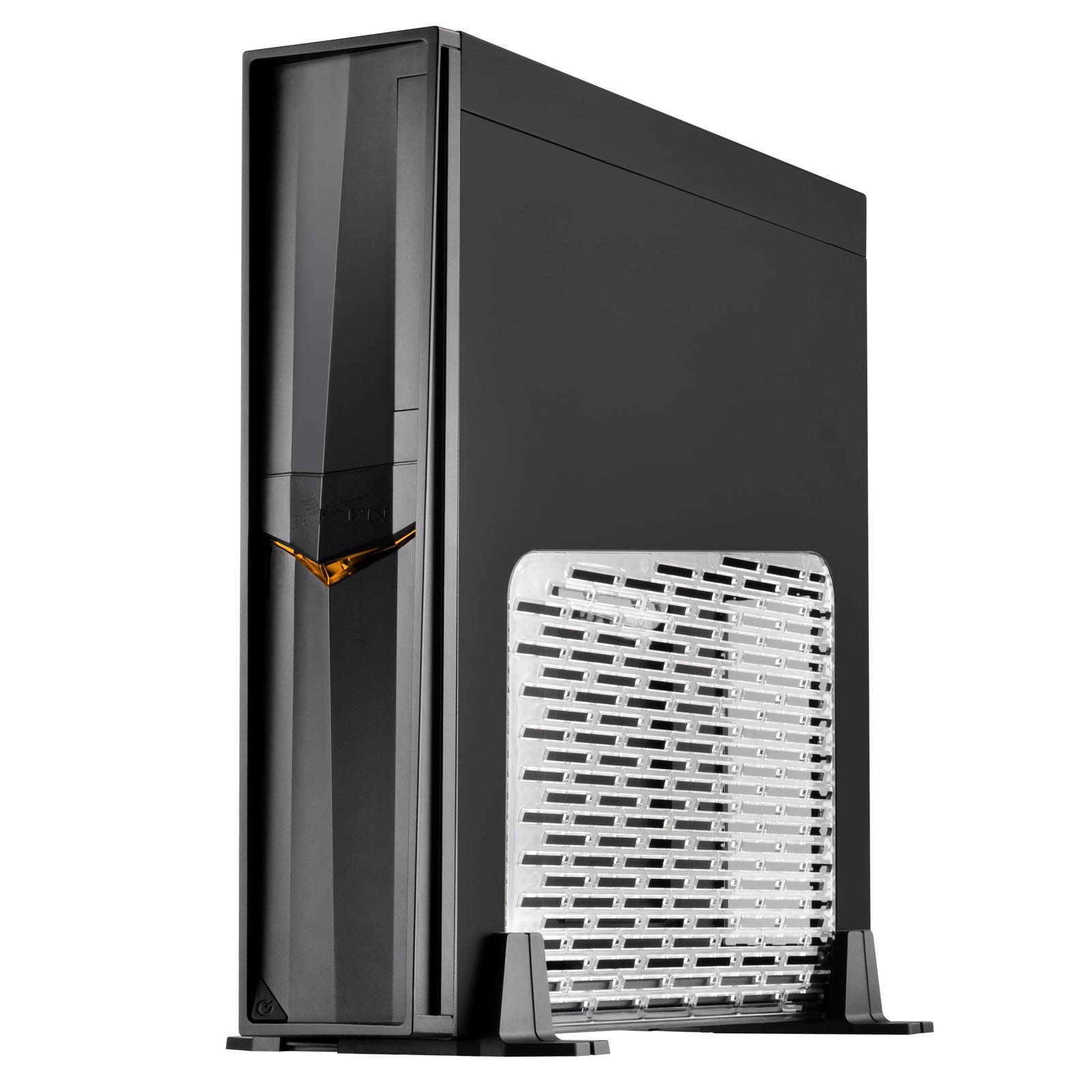 SilverStone Technology SST-RVZ02B-W Slim Mini-ITX Gaming PC Case - Supports Full Size GPUs, Tempered Glass Window Panel - Perfect for Compact Gaming Rigs, HTPC Builds & Space-Saving Workstations