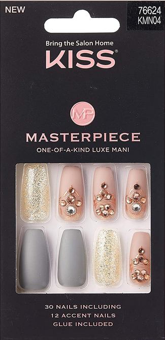 KISS MASTERPIECE Luxury Press-On Nails Set - 30 Unique Fake Nails for Women | Perfect for Parties, Weddings & Special Occasions