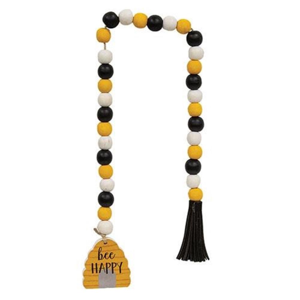 Bee Happy Beehive Bead Garland - Honeycomb Theme Party Decor for Baby Shower, Nursery, Birthday & Wedding - DIY Home Decoration