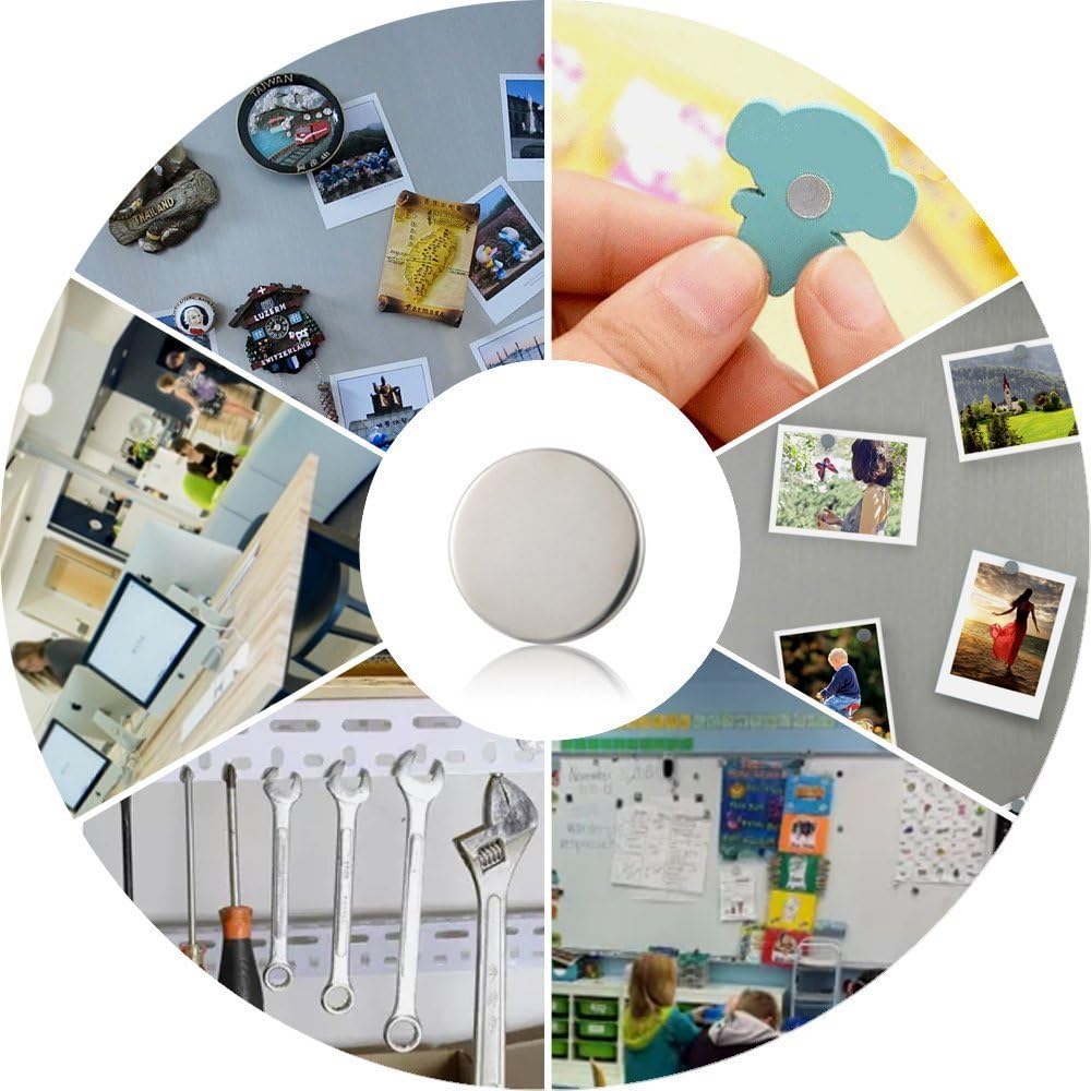 WOBATOY 15-Piece 20x2mm Customizable Refrigerator Magnets - Strong Multi-Purpose Fridge Magnets for Whiteboards, Maps & Bulletin Boards - Perfect for Home, Office & Classroom Organization
