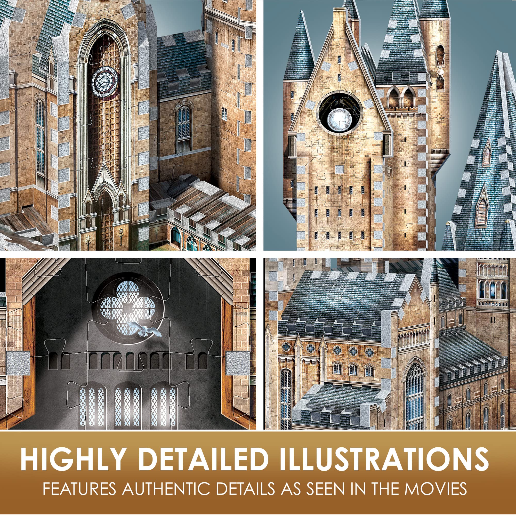 Wrebbit 3D Hogwarts Castle 1725-Piece Puzzle for Adults & Teens – Harry Potter Great Hall & Astronomy Tower Model Kit | Premium 3D Jigsaw Puzzle for Home Decor & Collectors | Perfect Gift for Potterheads & Puzzle Lovers (Office Display, Birthday Present, Family Activity)