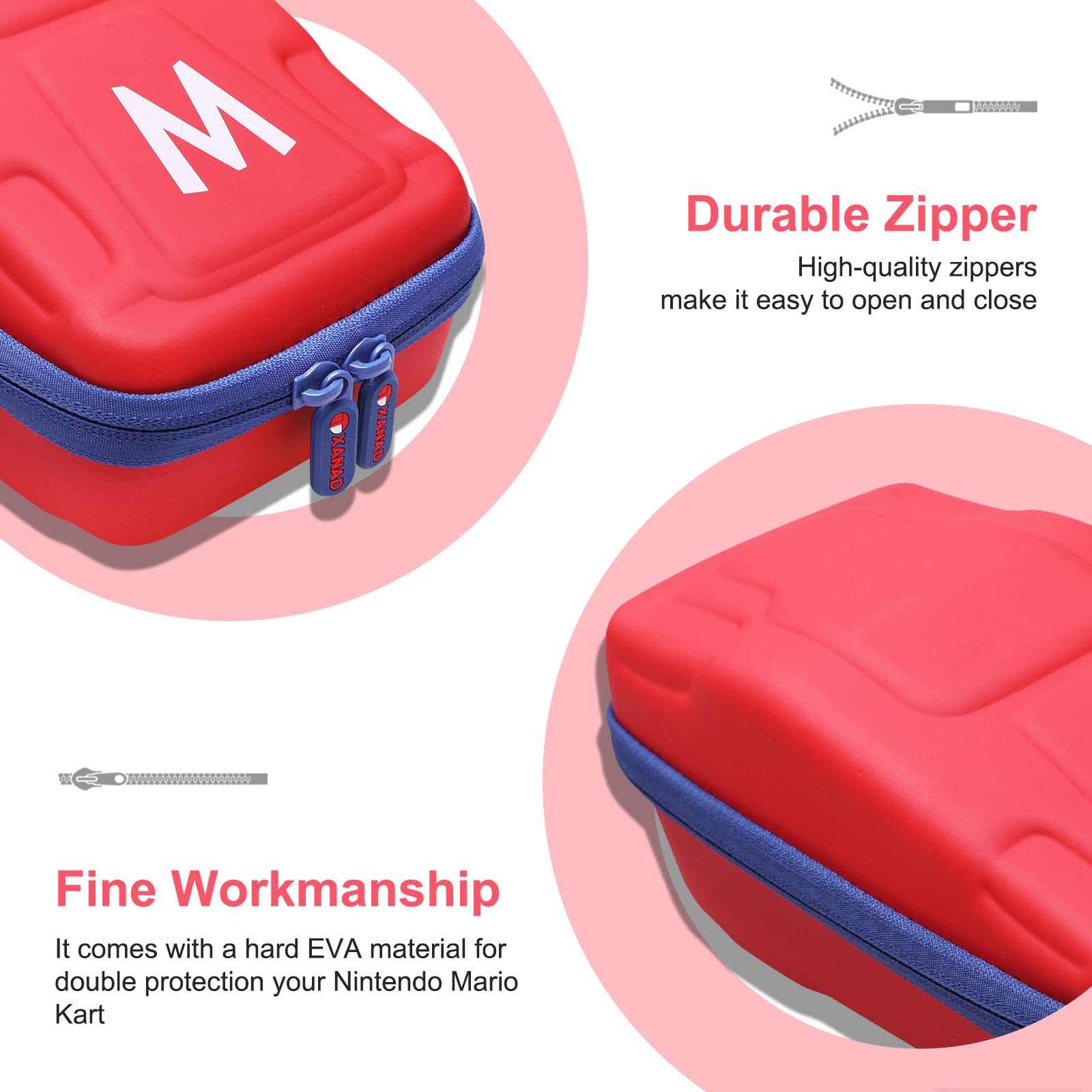 XANAD EVA Hard Protective Case for Nintendo Switch Mario Kart Live: Home Circuit - Durable Travel Storage Bag for Mario Set Edition (Red) | Perfect for Gaming Accessories, Travel Protection & Collectible Display