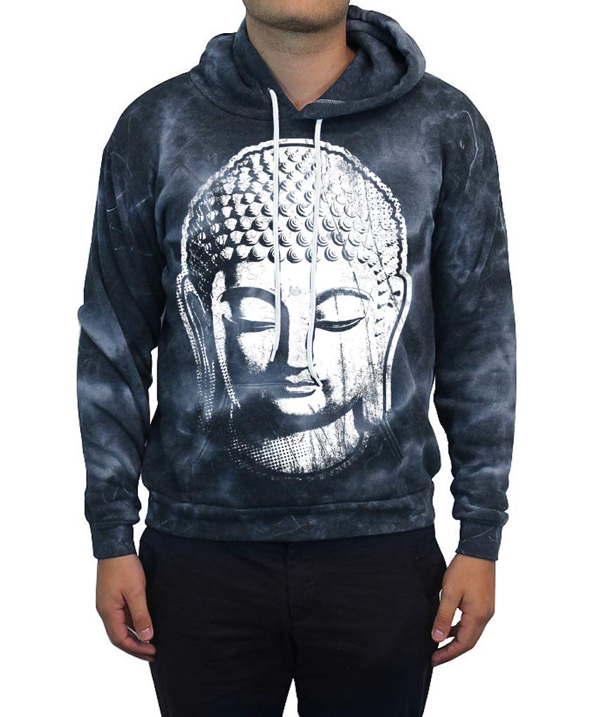 Unisex Big Buddha Head Hoodie - Comfortable Yoga Clothing for Men & Women - Perfect for Yoga, Meditation, and Relaxation