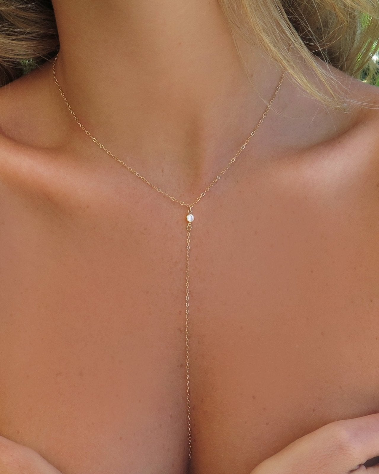 CZ Drop Necklace for Women - Elegant Cubic Zirconia Pendant Jewelry - Perfect for Parties, Weddings & Everyday Wear