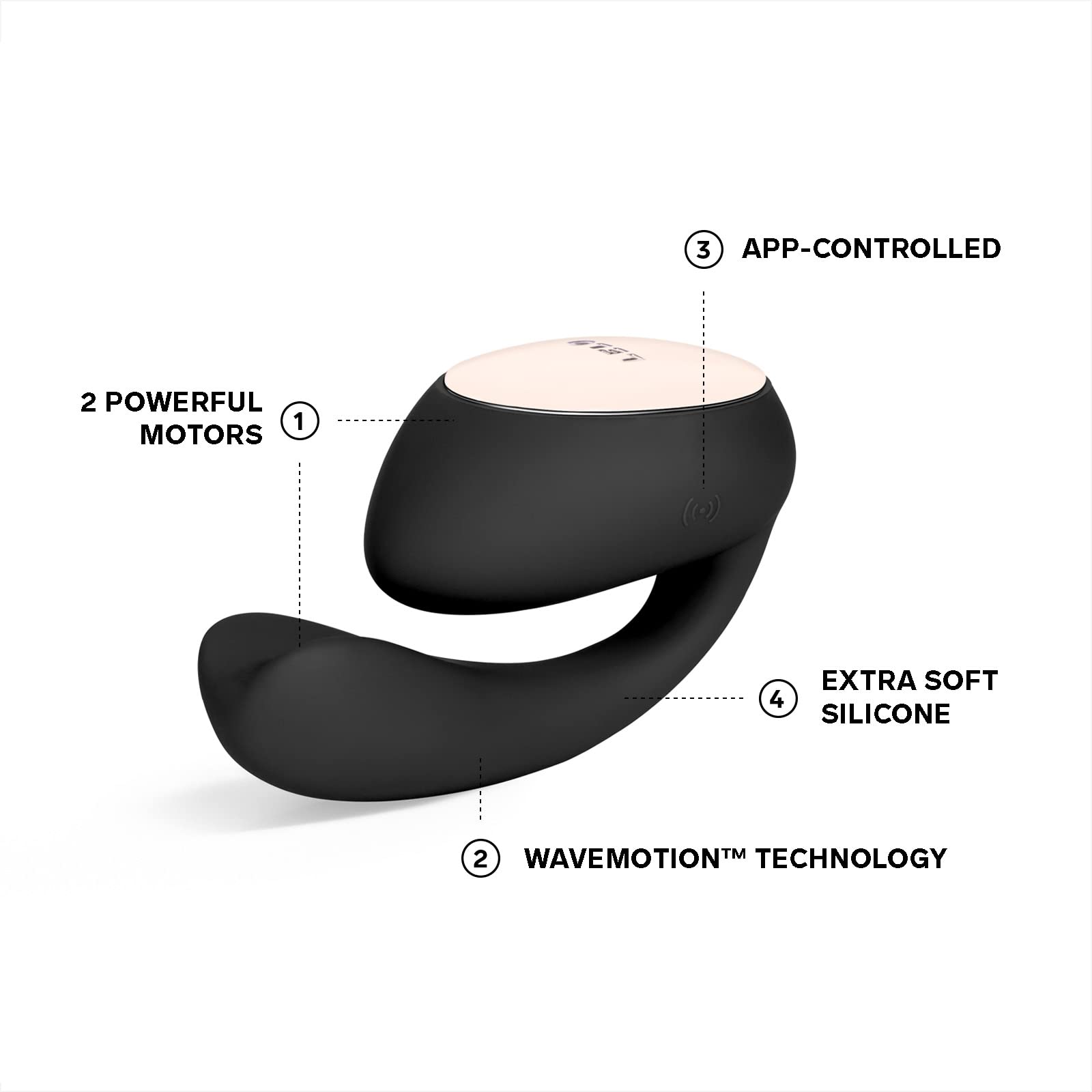 LELO IDA Wave Dual App Controlled Vibrator - 2 Powerful Motors & 10 Vibration Settings - Remote Control Couples Vibrator for Women - Black | Perfect for Long Distance Relationships & Spicing Up Intimate Moments