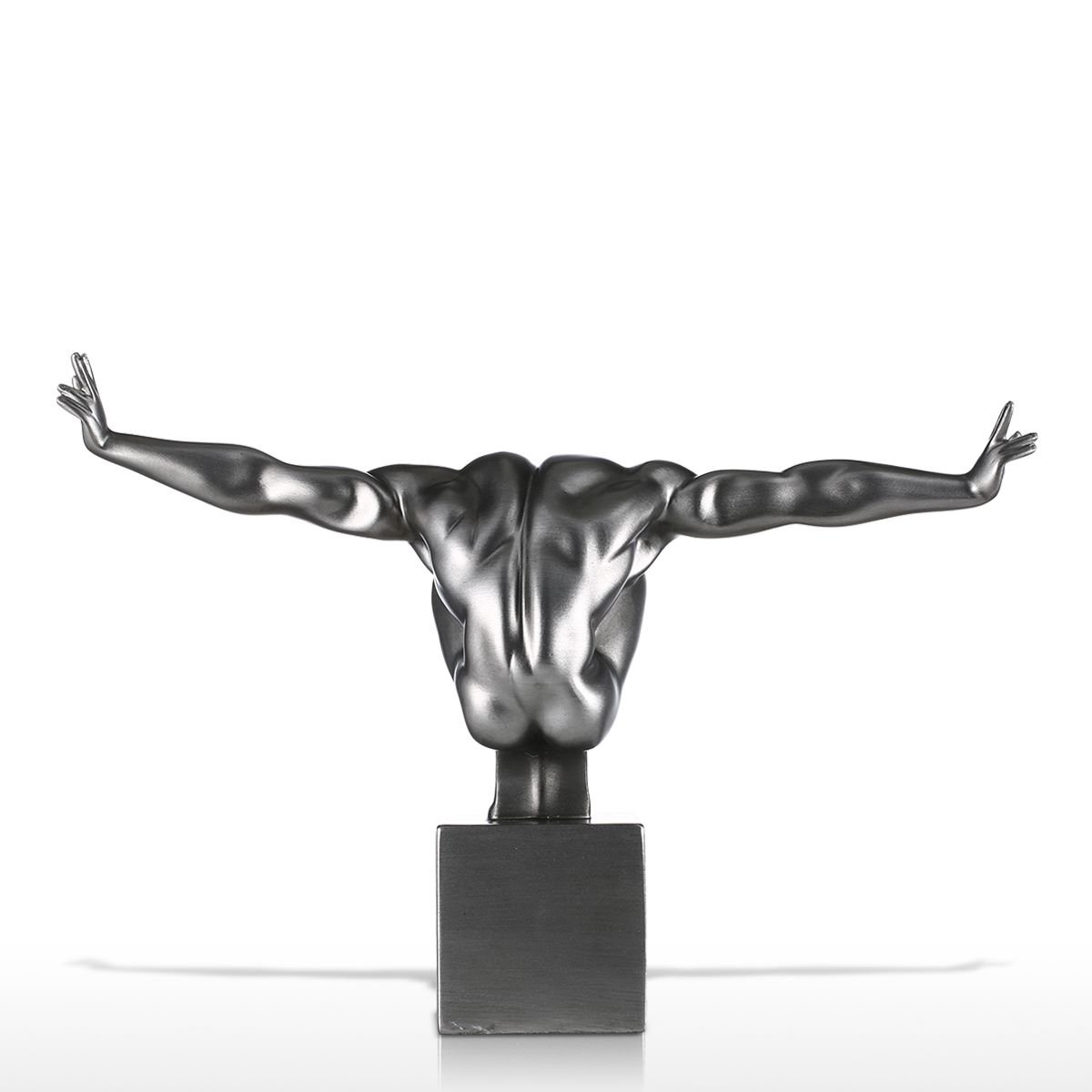 Extaum Diver Fiberglass Sculpture - Silver Diving Art Statue for Home Decor | Unique Birthday & Thanksgiving Gift Idea | Perfect for Living Room, Office, or Beach House Decoration