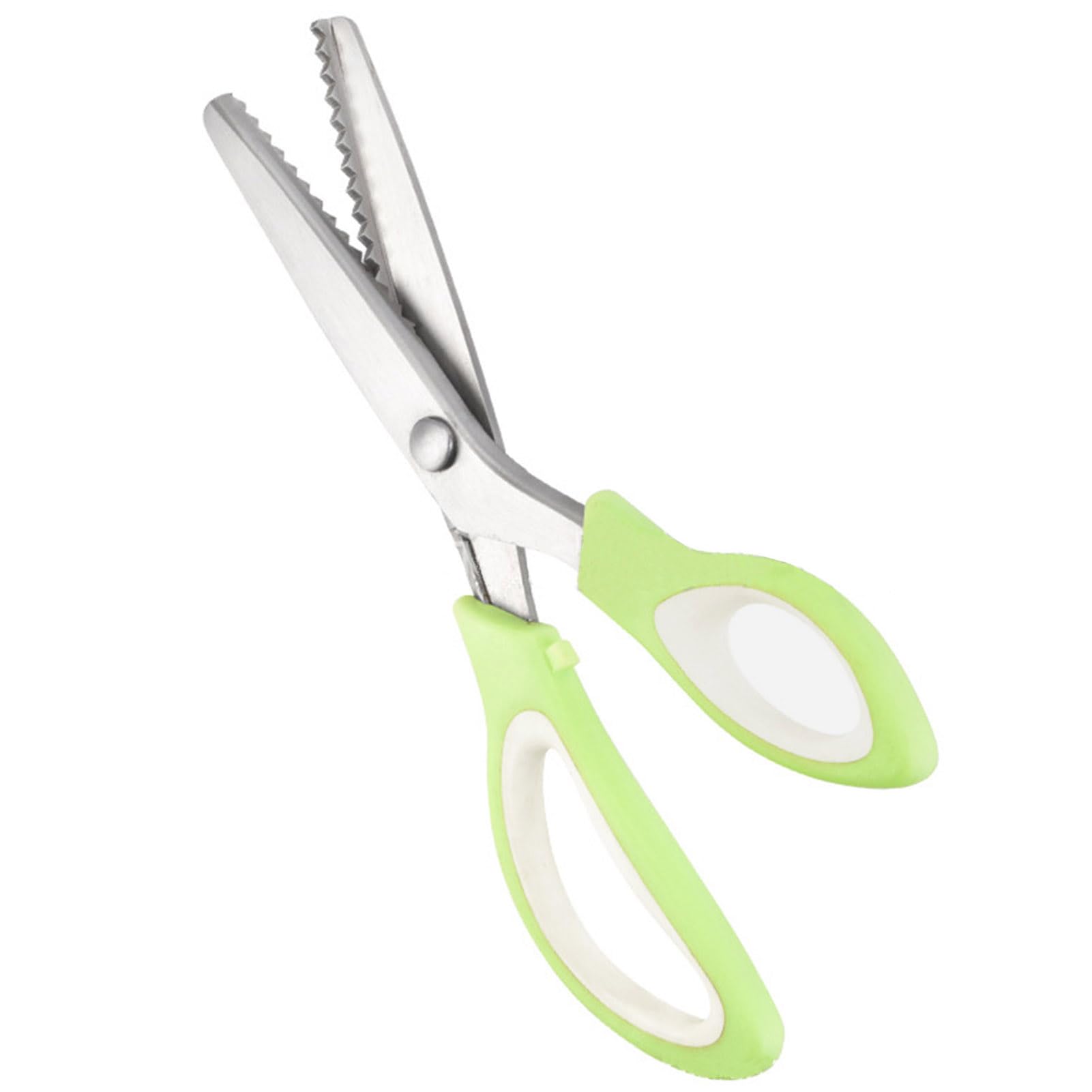 9 Inch Professional Pinking Shears for Fabric Cutting - Zig Zag Scissors with Decorative Edge, Ideal for Sewing, Scrapbooking & Crafting (Green) | Perfect for DIY Projects, Quilting & Fabric Edge Finishing