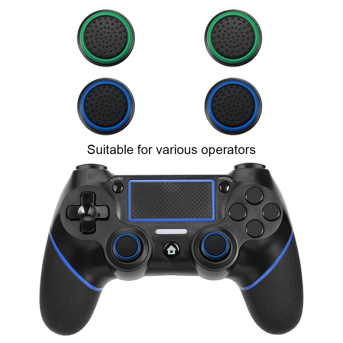 10 Pcs Silicone Joystick Thumb Grip Caps - Protective Cover for PS4, PS5, Xbox 360 & PS3 Controllers - Non-Slip Analog Stick Caps for Enhanced Gaming Comfort (Perfect for FPS, Racing & Action Games)