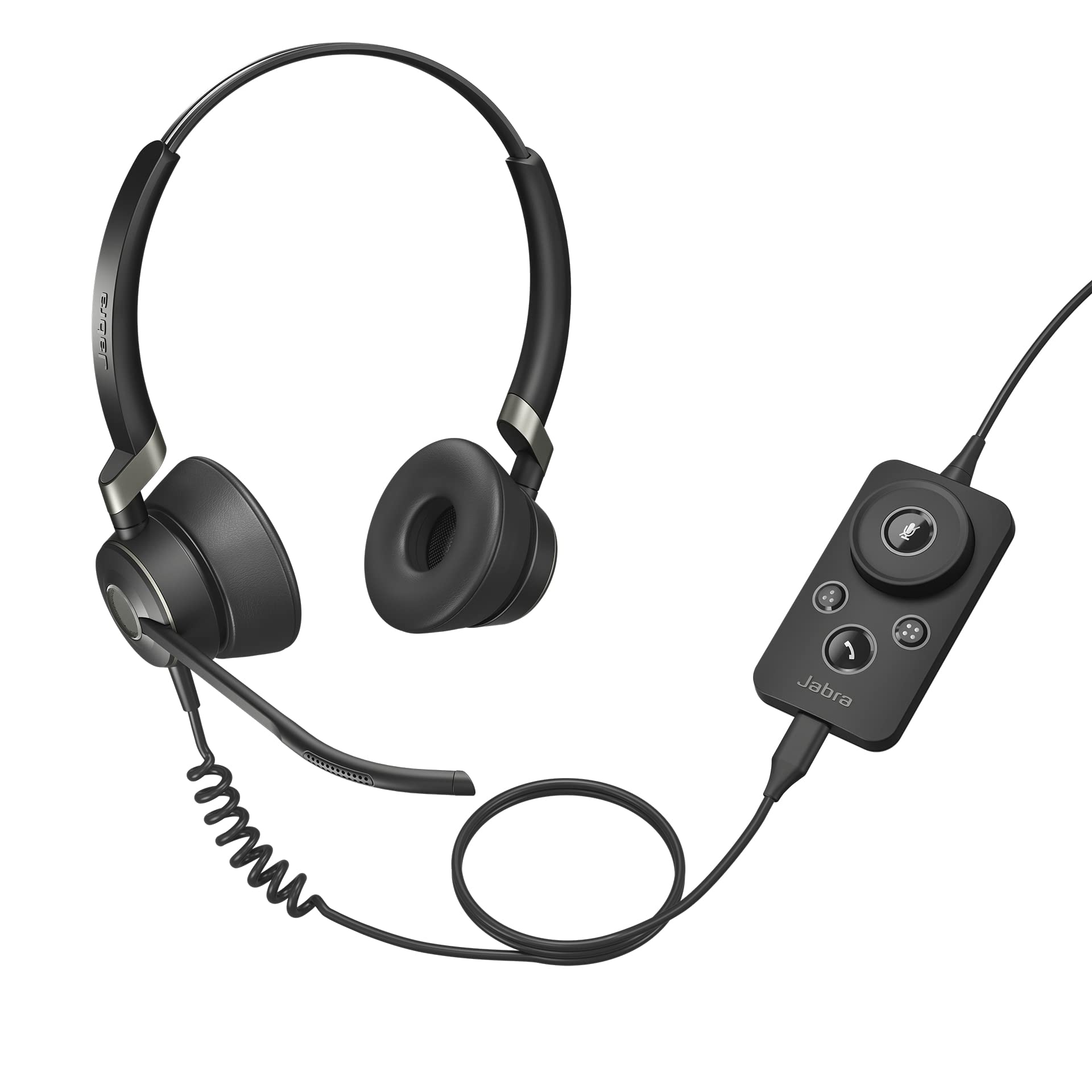 Jabra Engage 50 On-Ear Stereo Headset - Microsoft Certified USB-C Wired Headphones with Passive Noise Cancellation - Compatible with Softphones, Web Clients & Office Communication - Perfect for Remote Work, Call Centers & Video Conferencing (Black)