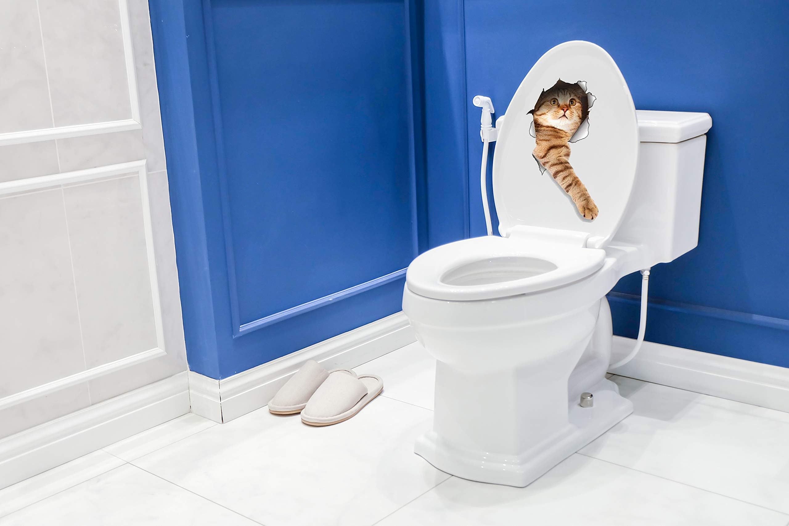 2 Pack 3D Cat Stickers - Funny Reaching Cat Wall Decals for Home Decor, Fridge, Toilet, Windows - Peel & Stick Vinyl Art for Bedroom, Office, Dorm Room