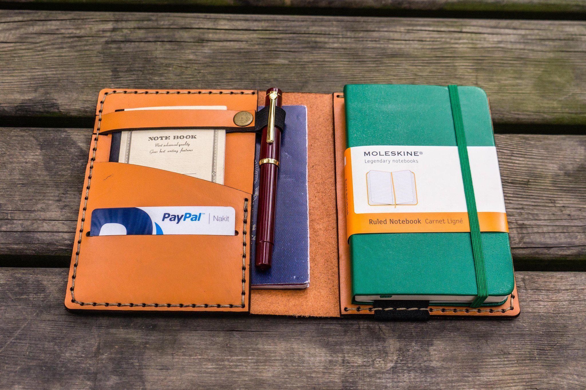 Premium Leather Leuchtturm1917 A6 Notebook Cover - Orange | Durable Protection for Journal, Planner & Sketchbook | Perfect for Office, School & Travel Use