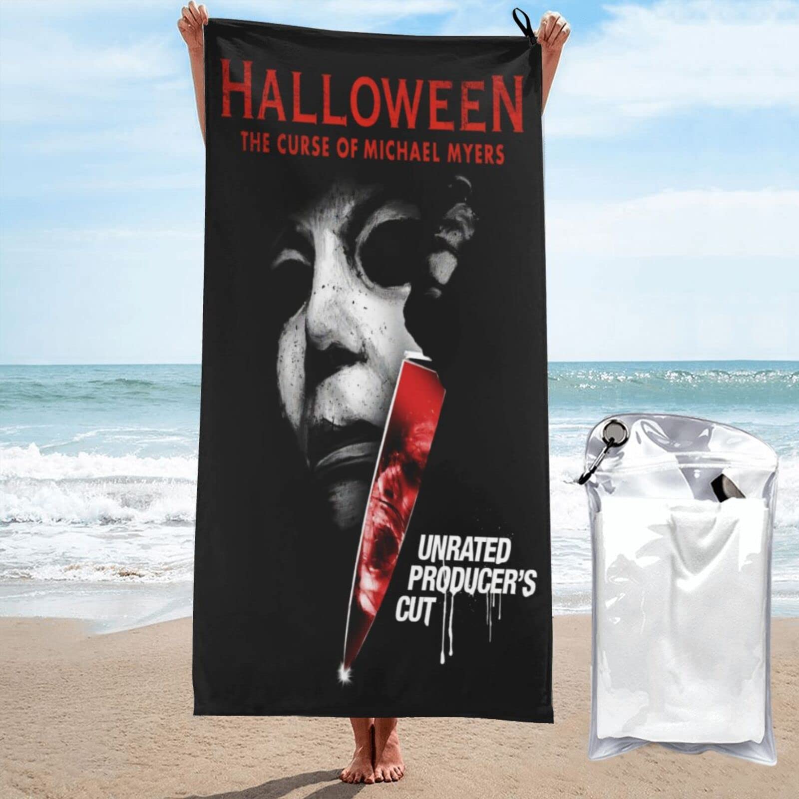 Michael Myers Halloween Beach Towel - Quick Dry, Lightweight Bath & Pool Towel 31.5x63 Inches - Perfect for Swimming, Beach Trips, and Horror Movie Themed Parties