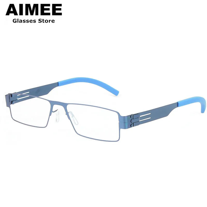 Aimee Women's Full Rim Square Screwless Steel Eyeglasses Frame 91134 - Lightweight & Durable for Office, Reading & Everyday Use