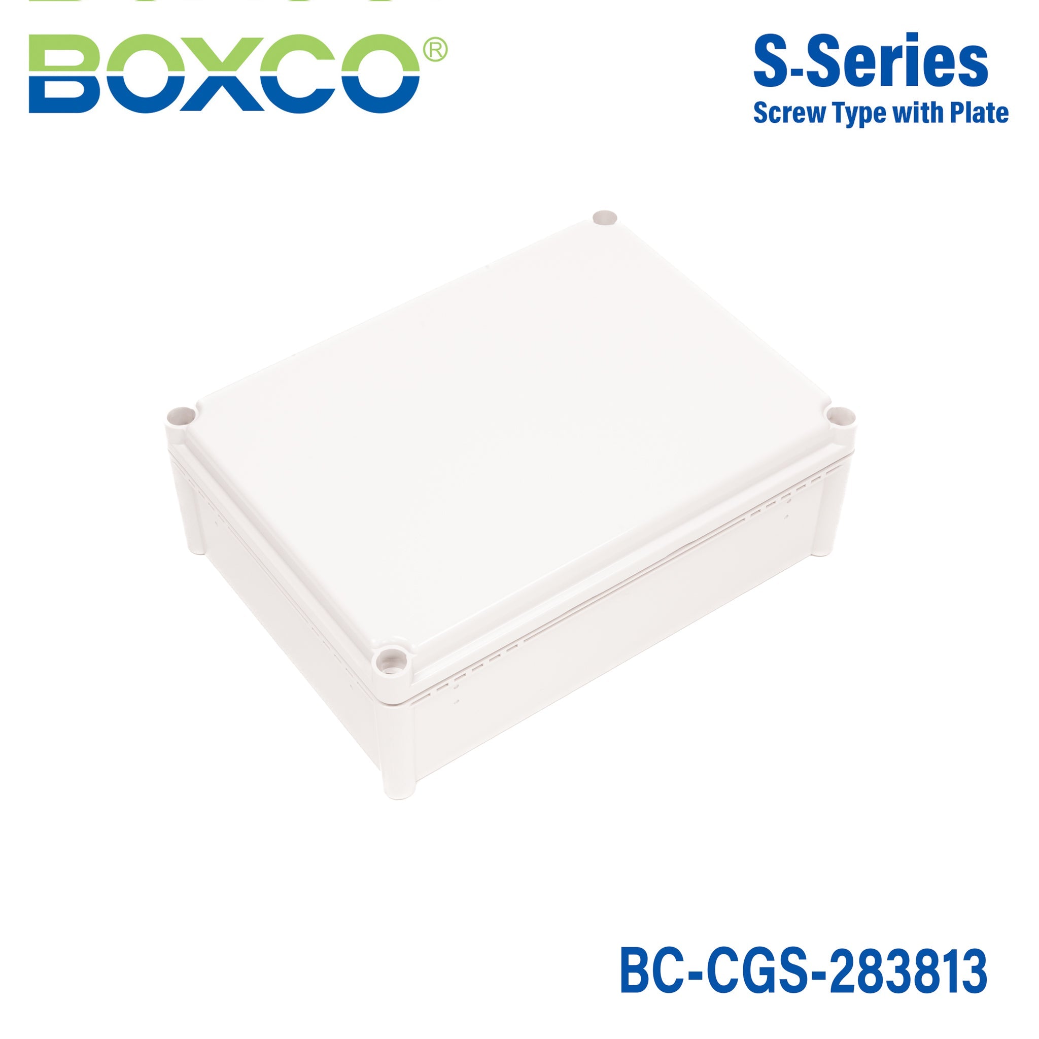 Boxco S Series 11.02 x 14.96 x 5.12 Inch (280x380x130mm) Waterproof Plastic Enclosure - IP67 Rated, IK08 Impact Resistant, Polycarbonate (PC) Grey Case with Screw Mounting - Ideal for Outdoor Electronics, Industrial Equipment & Electrical Component Protection