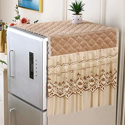YFQHDD Lace Refrigerator Organizer - Single Door Fridge Cover, Washing Machine Dust Protector - Elegant Kitchen Storage Solution for Home Organization | Perfect for Small Apartments & Laundry Rooms
