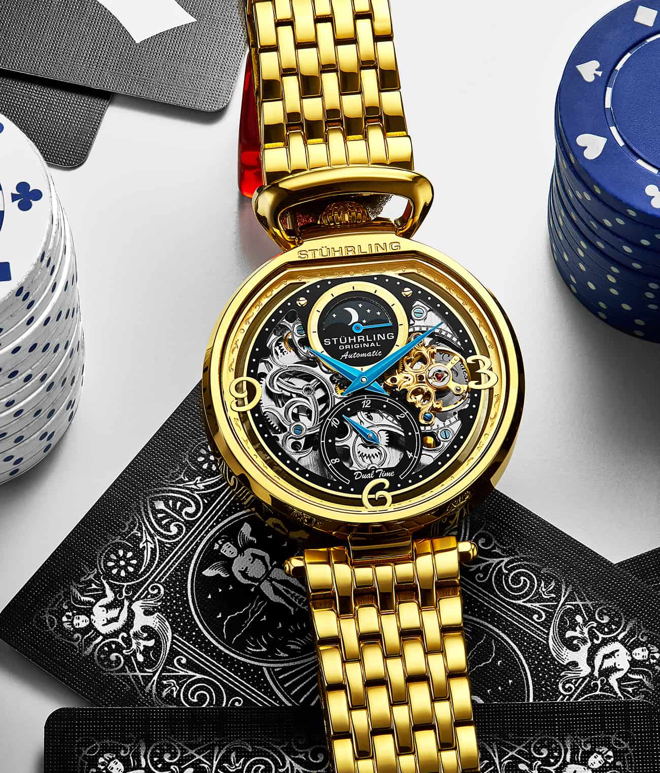 Modena 889B Automatic 46mm Skeleton Watch for Men - Stainless Steel Mechanical Timepiece with Transparent Dial | Perfect for Business, Formal Occasions & Gift Giving