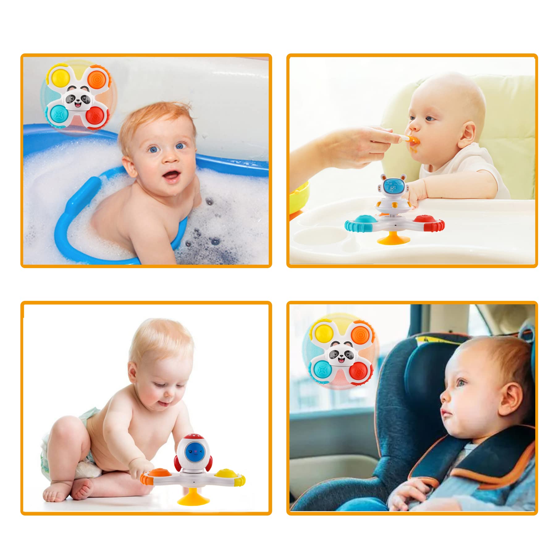Best Suction Cup Spinner Toy for Babies 12-18 Months - Fun Bath Toys for Toddlers 1-3 Years Old - Sensory Learning Toy for Boys & Girls - Perfect 1st Birthday Gift for Sensory Play & Bathtime Fun