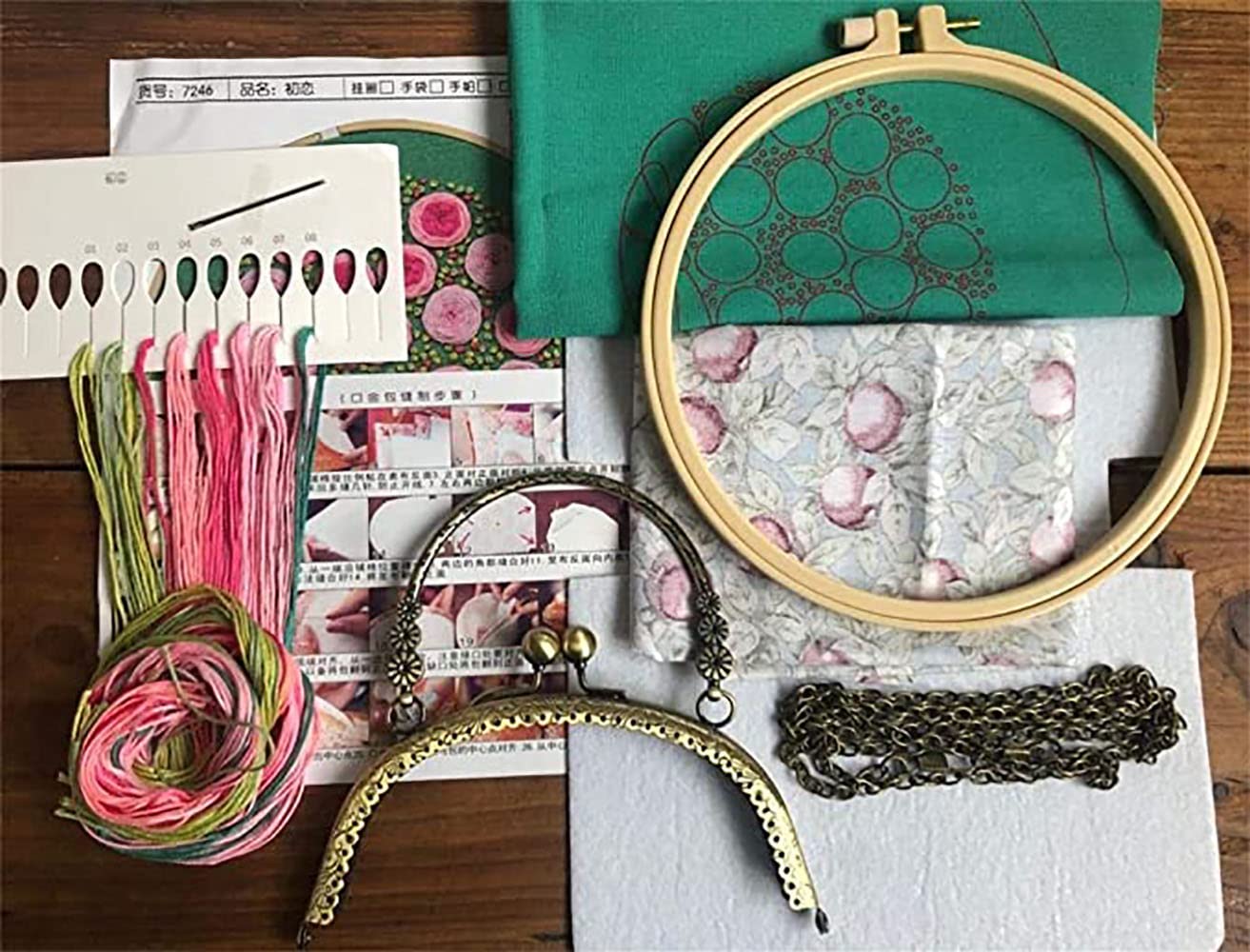 Gogobear DIY Embroidery Kit for Bags - Handmade Crossbody Purse with Spring Flowers Design - Perfect for Crafting, Gifts & Everyday Use