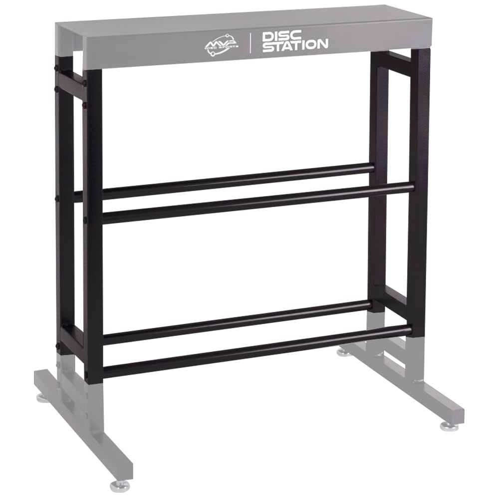 MVP Disc Sports Disc Station Storage Rack with 2 Shelf Extension - Organize Your Ultimate Frisbee Discs for Home, Park & Tournament Play