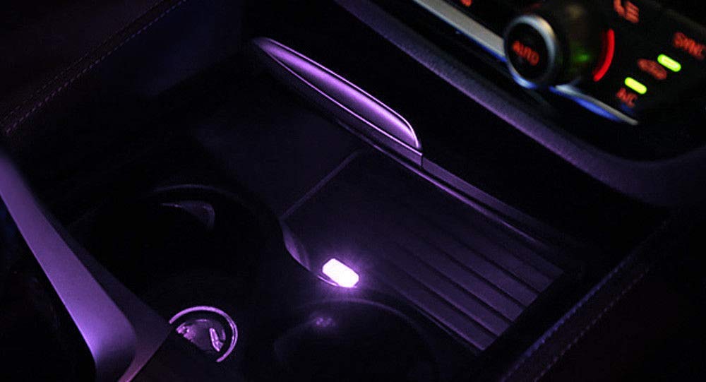 Purple Magenta USB LED Car Interior Ambient Lighting Kit – Customizable Mini Accent Lights for Cars, Trucks & SUVs – Perfect for Night Driving, Mood Lighting & Vehicle Decoration