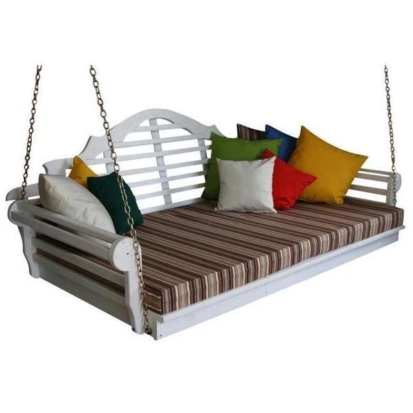 Yellow Pine Marlboro Swingbed by A & L Furniture - Outdoor Porch Swing Bed for Relaxing in Your Garden, Patio, or Backyard