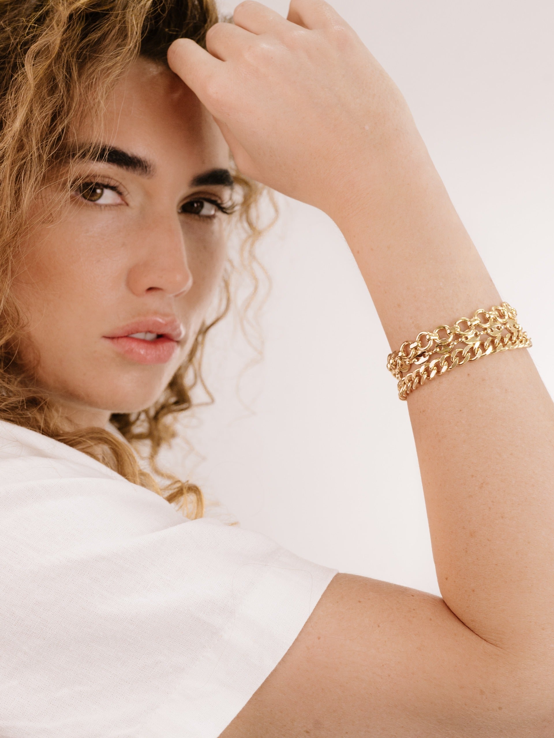 Might & Chain Bracelet Set for Women - Stainless Steel Adjustable Bangle Cuff Jewelry - Perfect for Everyday Wear, Gifts & Special Occasions