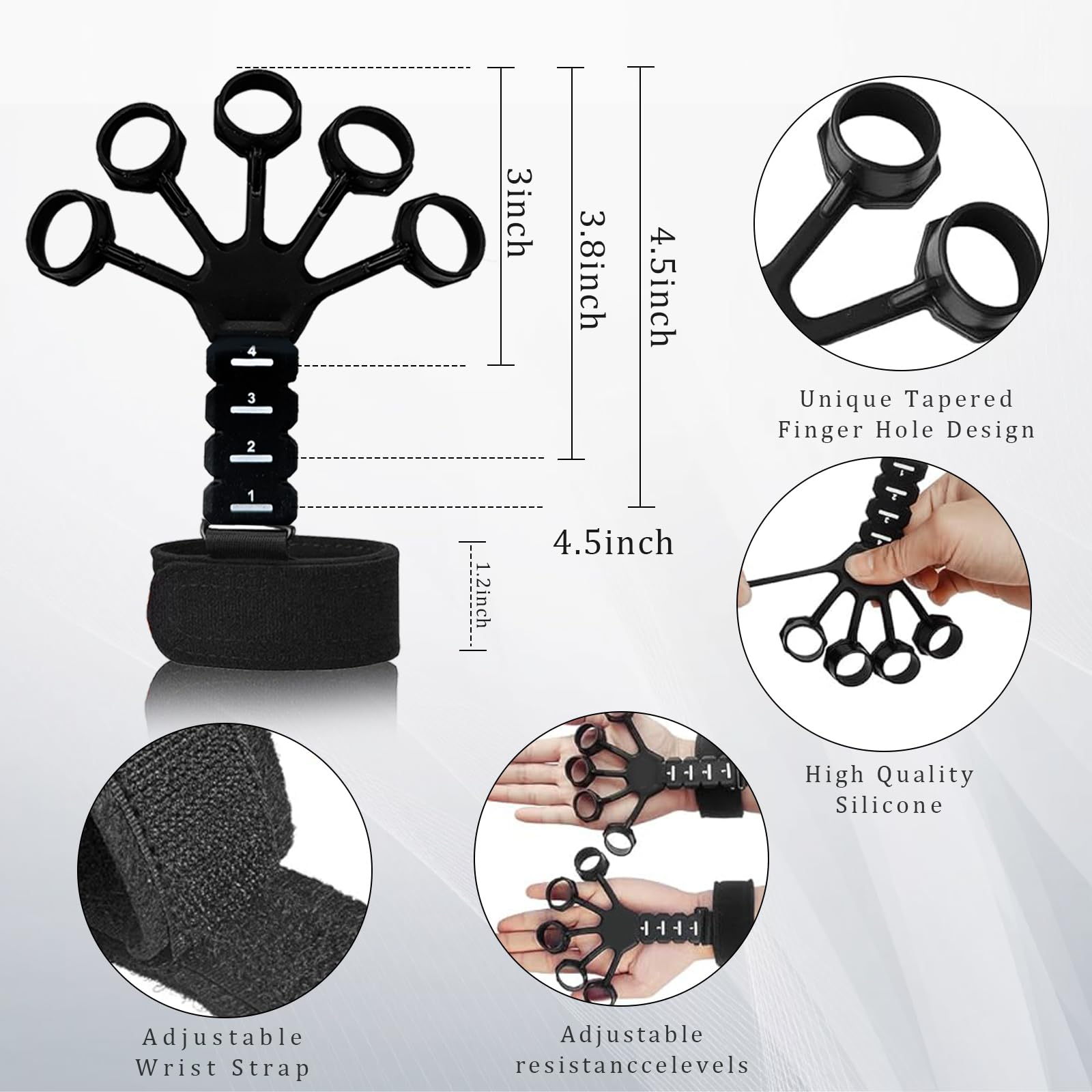 5-Pack Grip Trainers Set: Hand Grippers, Finger Trainers, Grip Balls, Forearm Strengtheners & Mechanical Counting Grips for Strength Training, Grip Improvement & Hand Exercises - Perfect for Gym, Office & Home Workouts
