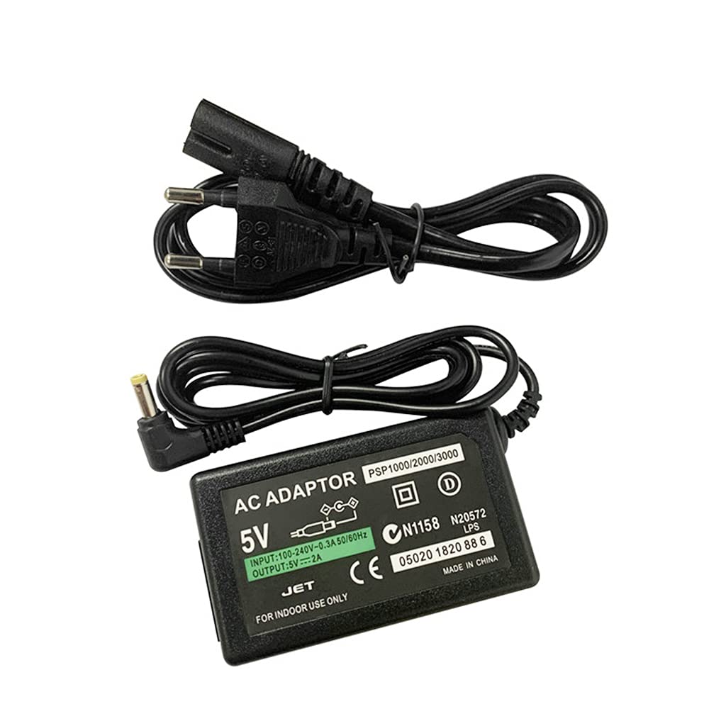 YEZININHAO PSP 1000/2000/3000 Charger - 5V AC Wall Power Adapter with EU Plug | Replacement Charging Cable for Sony PSP Consoles | Perfect for Home & Travel Gaming