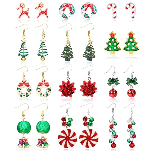 A6：12 pairs christmas earrings