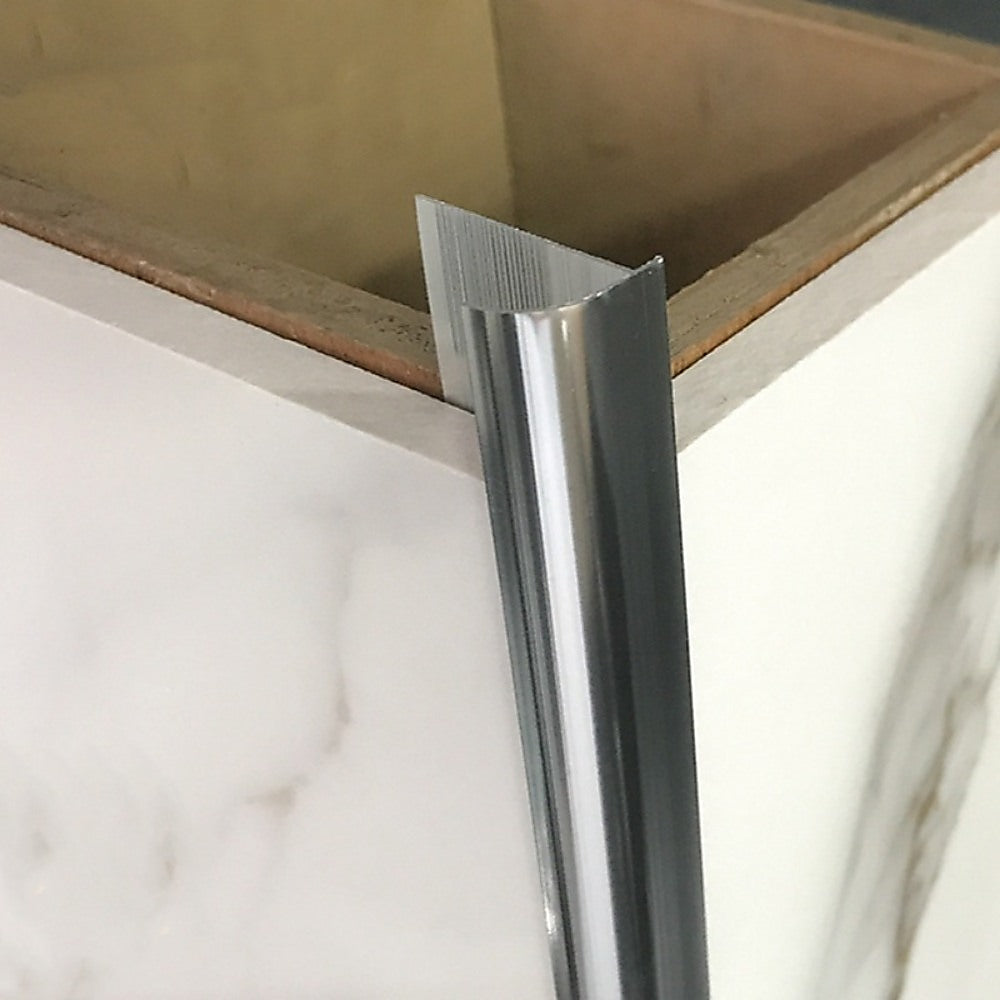 10 x Heavy Duty Round Edge Aluminum Tile Trim 10mm - Perfect for Bathroom, Kitchen, and Shower Wall Edging