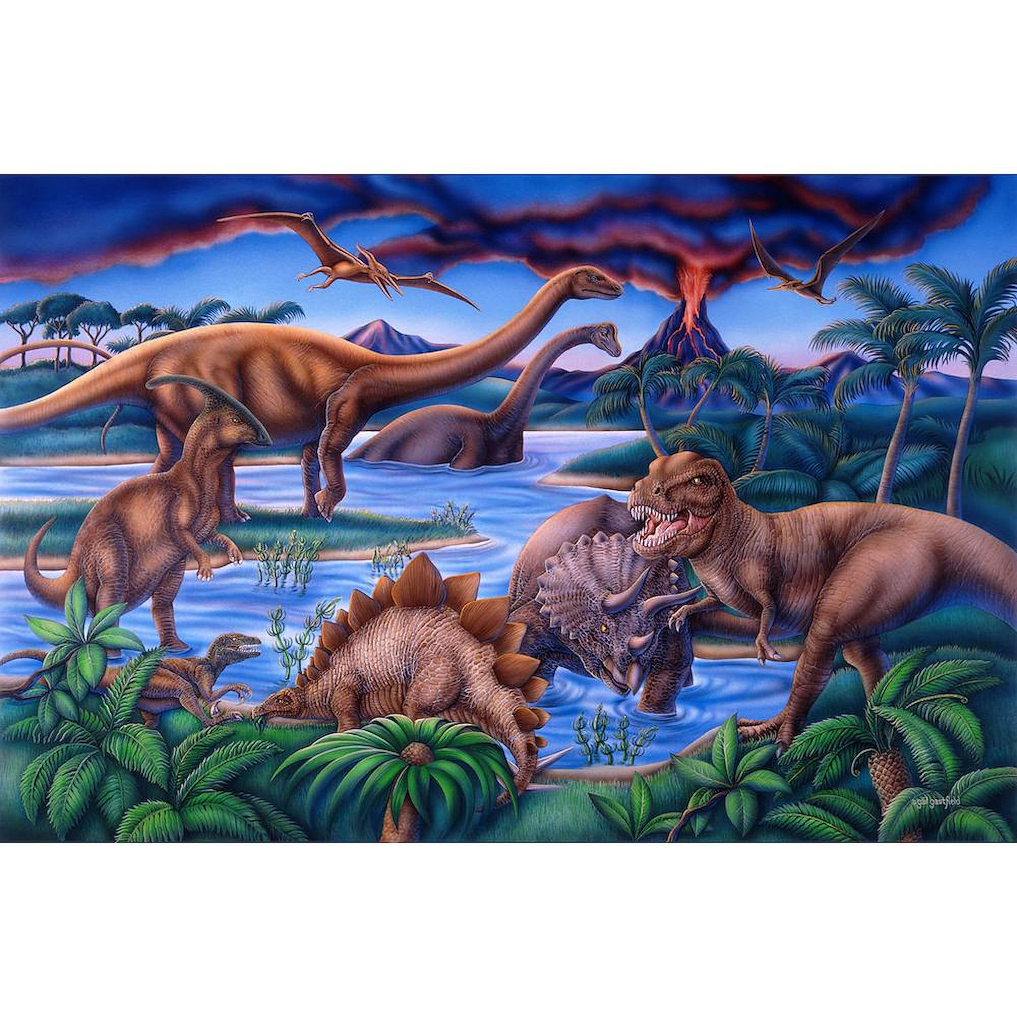 Dinosaurs 3'X5' Area Rug - Non-Slip Decorative Throw Rug for Living Room, Bedroom & Kids Room | Soft Fabric Floor Mat for Home Decor