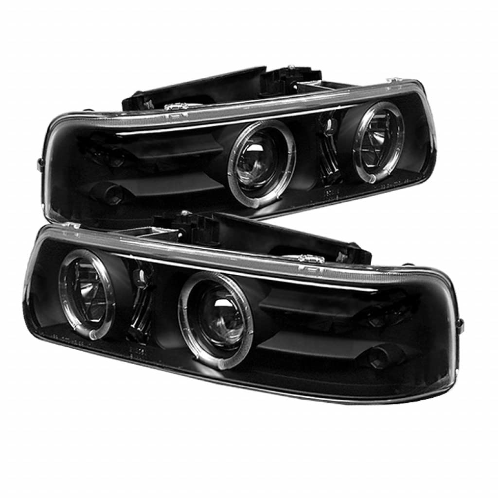 Spyder Projector Headlights for Chevy Silverado 2500 HD 2001-2002 | LED Black Housing Headlamps Pair | Part# 5009593 | Upgrade for Night Driving & Off-Road Adventures
